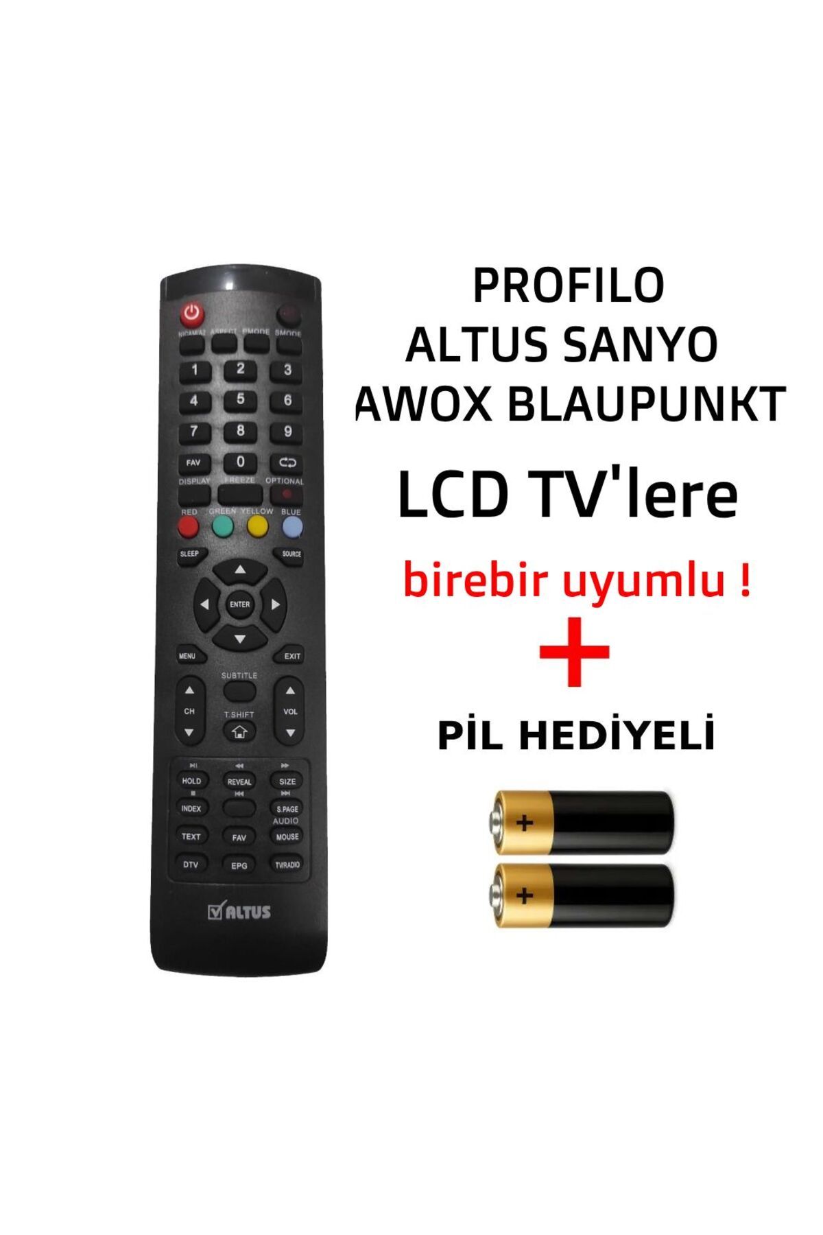 Suntel Profilo Altus Sanyo Awox Blaupunkt LCD TV’lere uyumlu kumanda