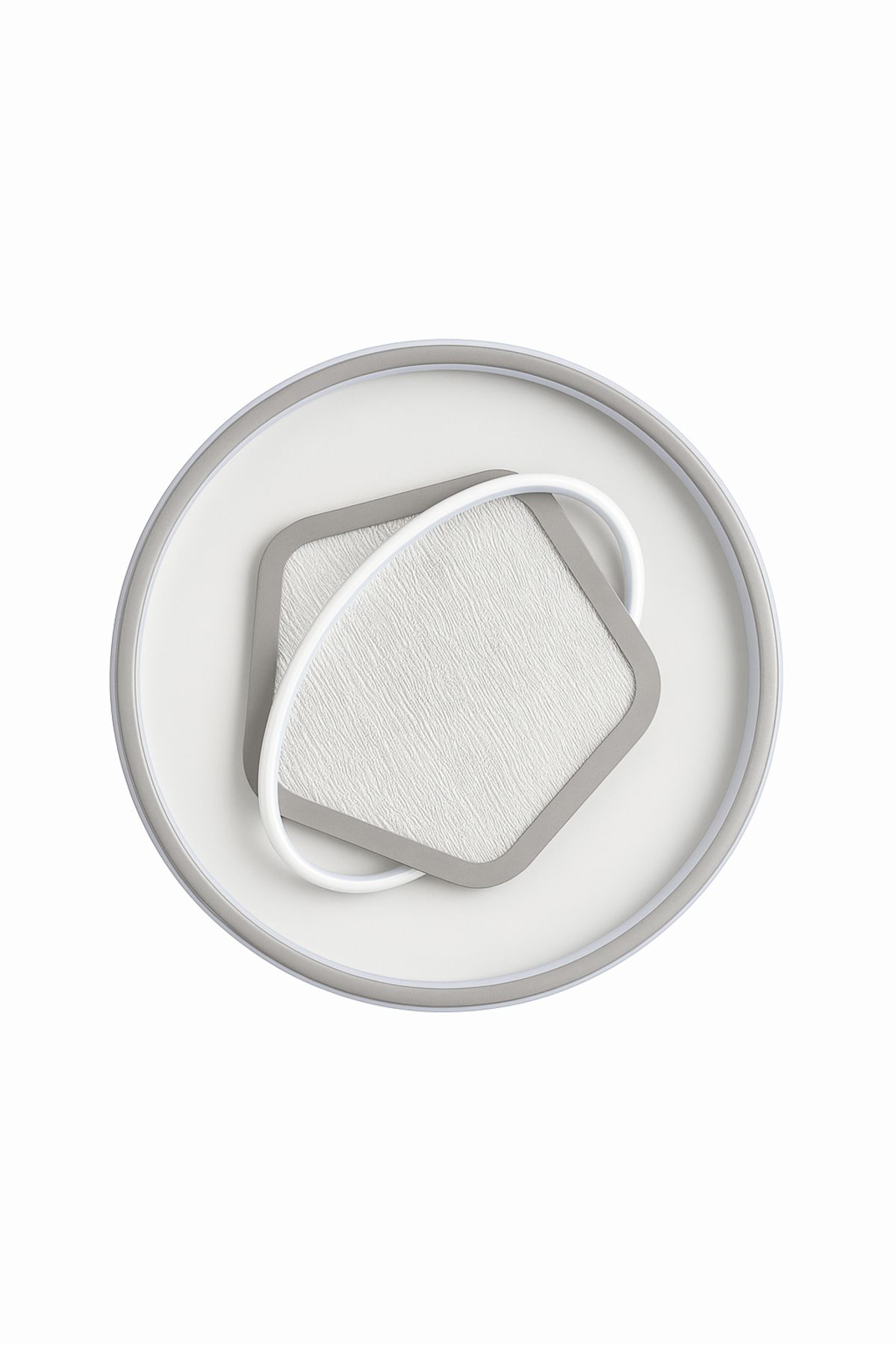 Avizemoda Pirlo 45 cm Kare 3 Renk Ledli (Sarı-Beyaz-Gün Işığı) Kumandalı Modern Akrilik Plafonyer Armatür