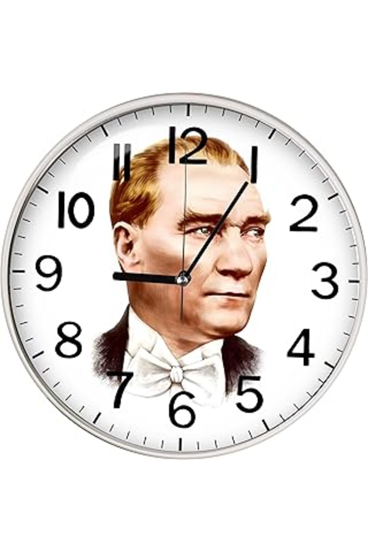 Mu Art Ahşap Flypolo Atatürk Duvar Saati 29 Cm Slim