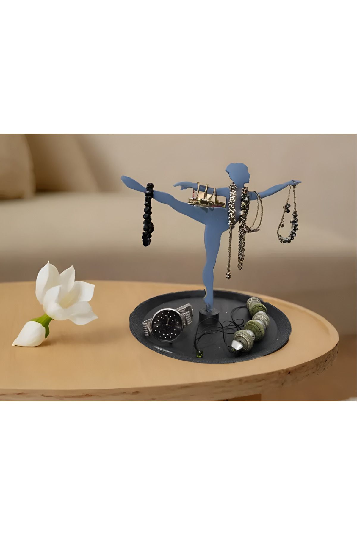 RAYESA 3D Baskı Balerin Figürlü Takı Standı – Yüzük & Küpe Organizer