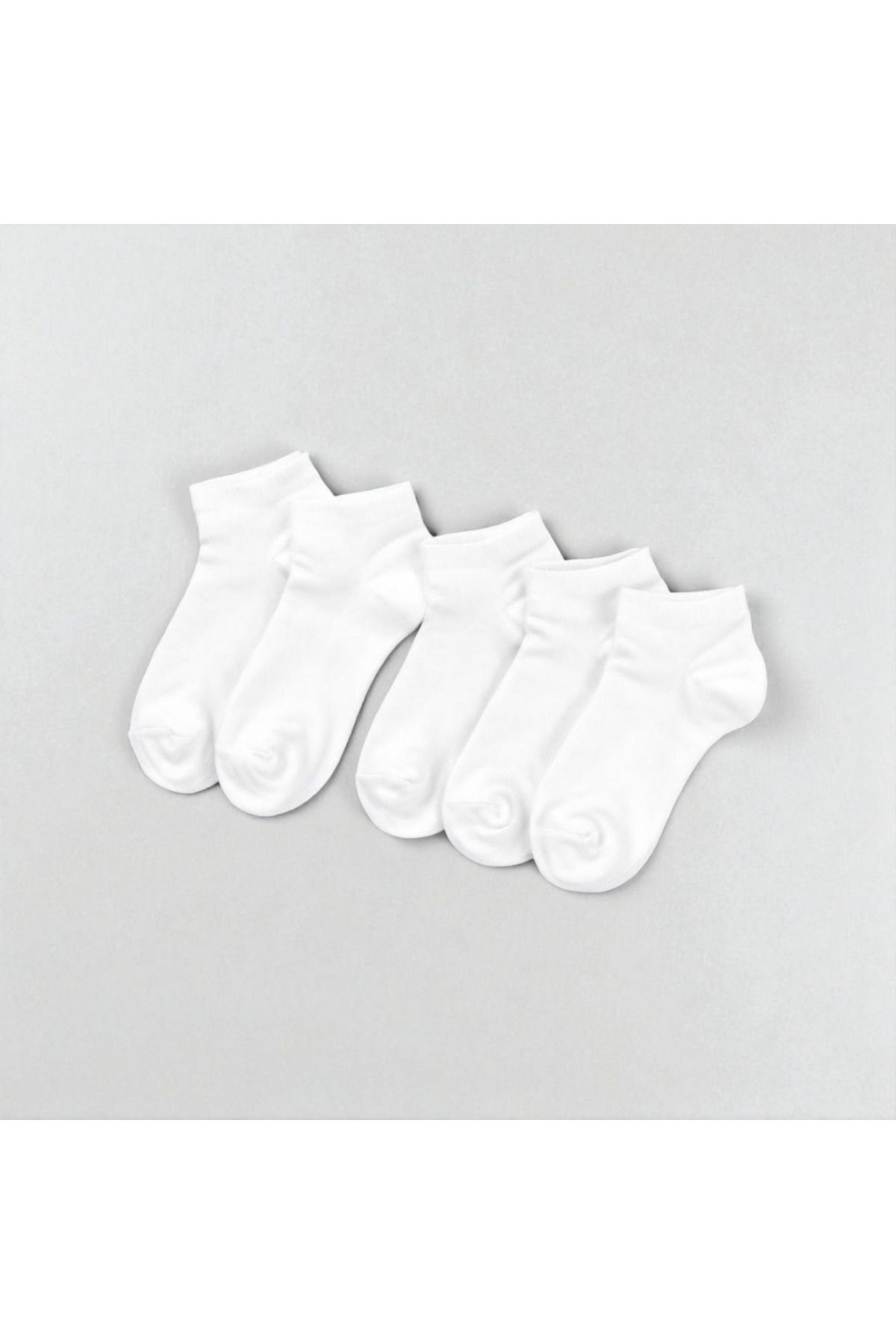 BARLASOCKS Basic 5'li beyaz patik çorap