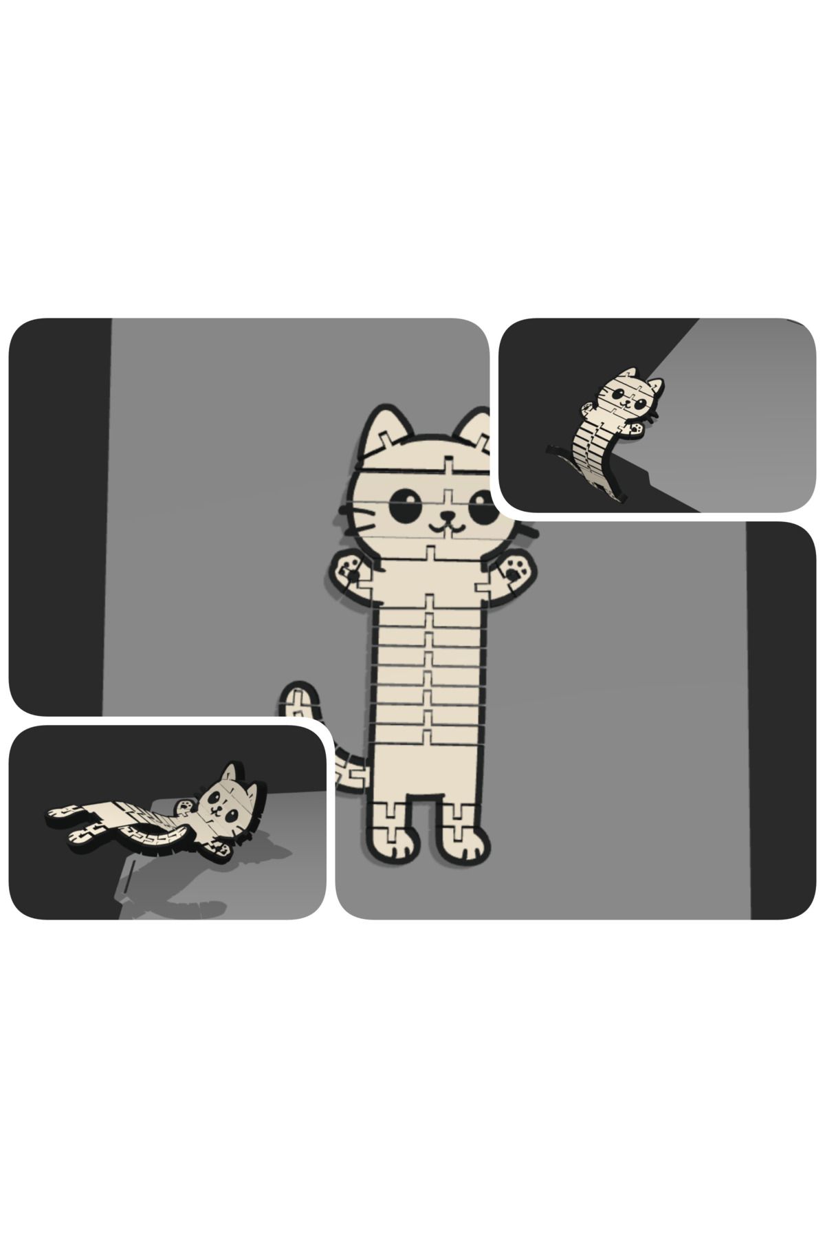 talaşoğlu Flexy Chibi Cat Keychain