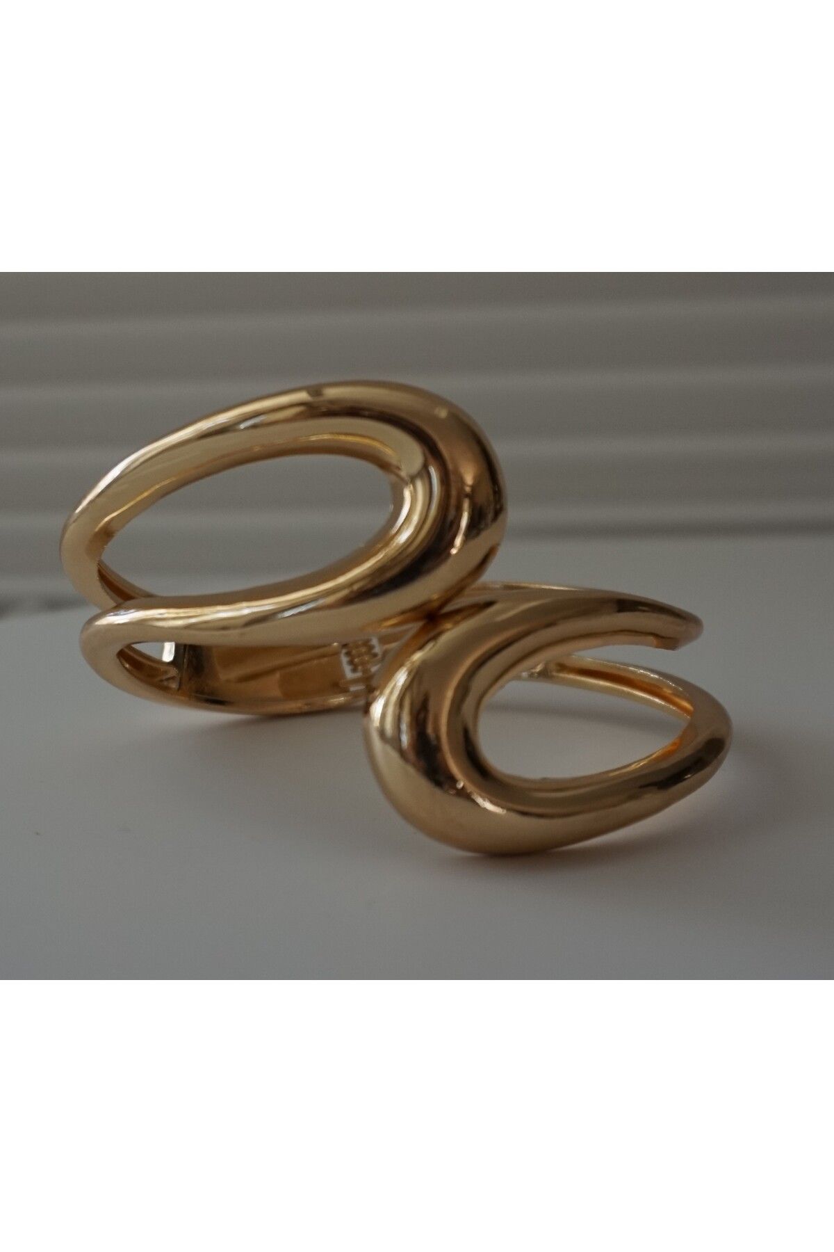 Finesa Jewelry Kalın Dalga Formlu,Şık Kelepçe Bileklik(İsteğe Göre Pazu Bilekliği Olarak Kullanılabilir.)