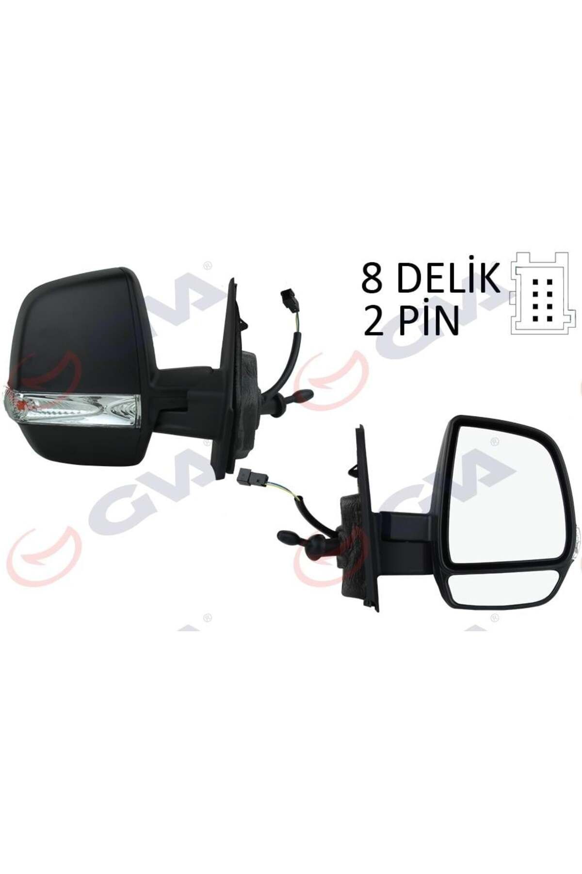 GVA DIŞ DİKİZ AYNASI SAĞ DOBLO 11 OPEL COMBO 12 18 MEKANİK SİNYALLİ ÇİFT CAM KONVEKS VM-669R