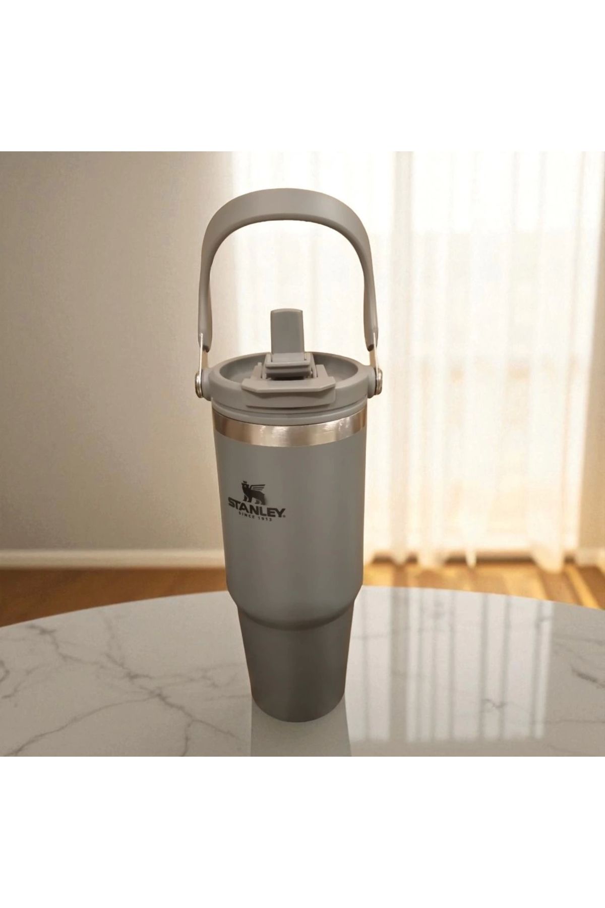 Zuccara Maison Vakumlu Taşıma Saplı Termos Bardak – Gri – 40 oz (1.18 L)
