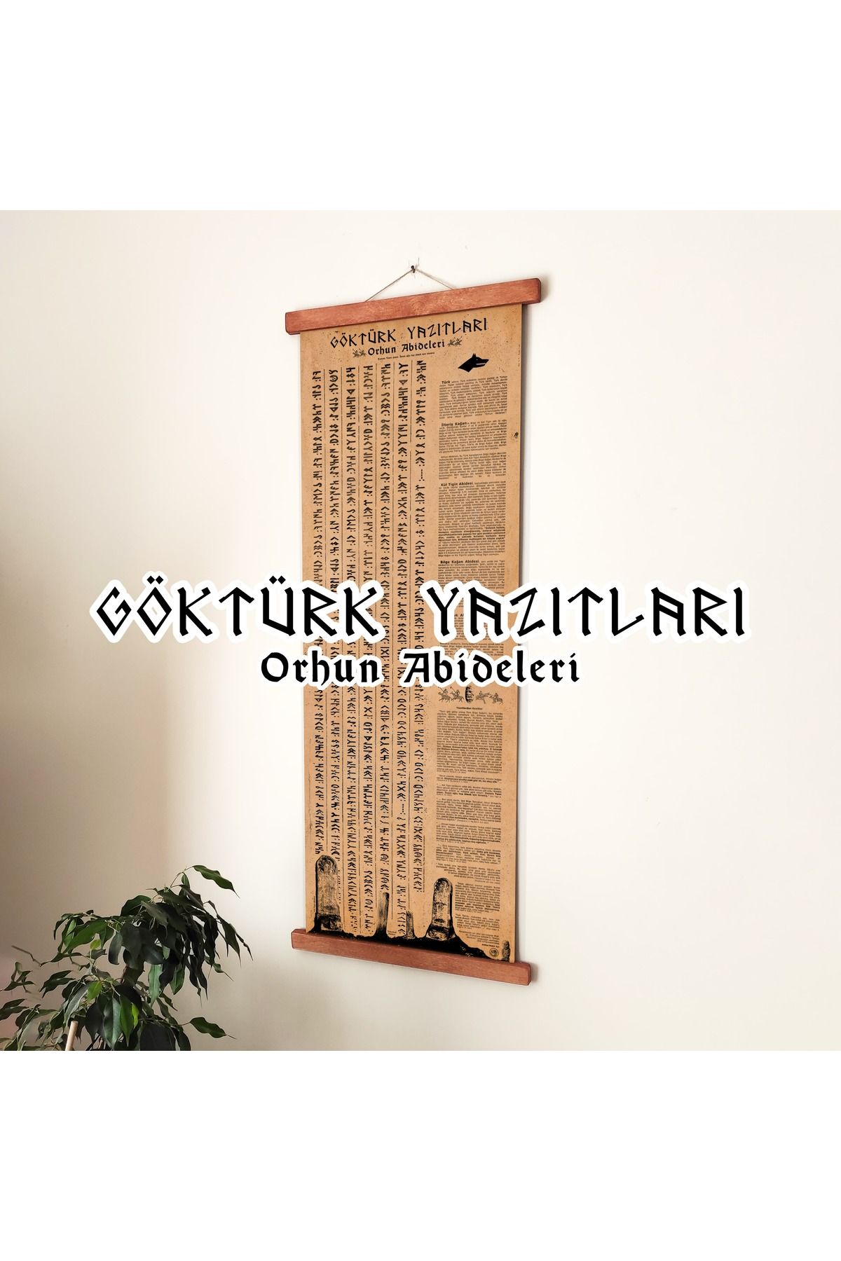 Talented Bears Workshop Göktük Yazıtları Parşömeni, Orhun Abideleri Posteri Atölye Mahir Ayı