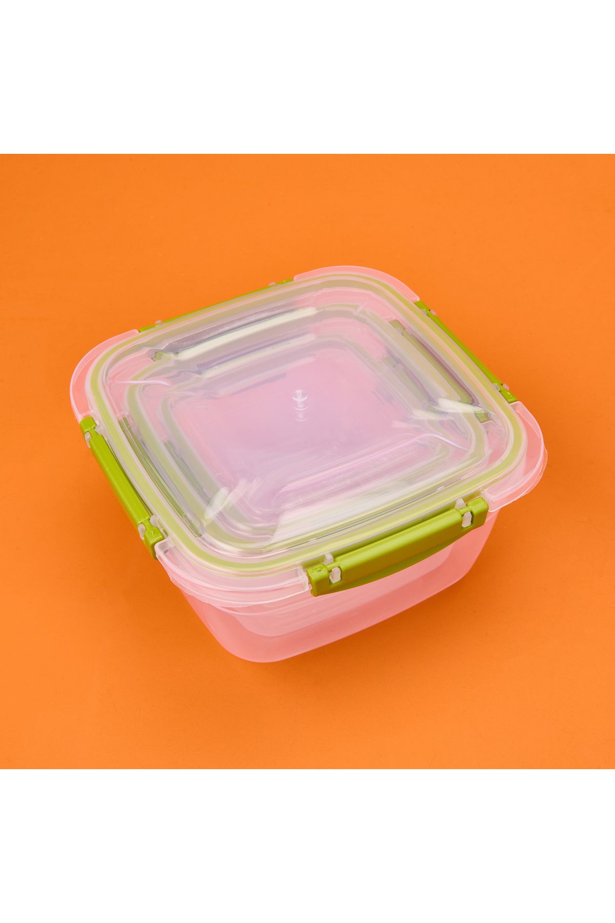 Qs Plastik Kare Sızdırmaz Kilitli Saklama Kabı - Haki