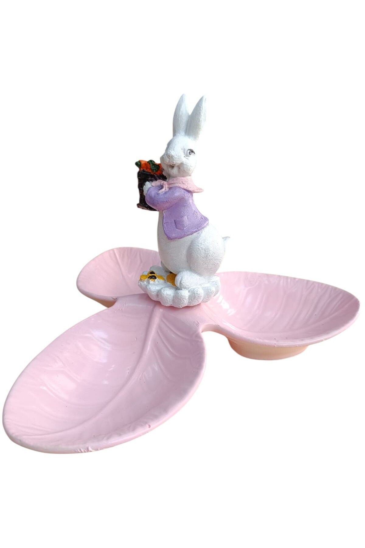 Sister Home Design Pembe Tavşan Tabaklı Sunum,Çerezlik - Kahvaltı - Kahve - Meyve Sunum Tabağı
