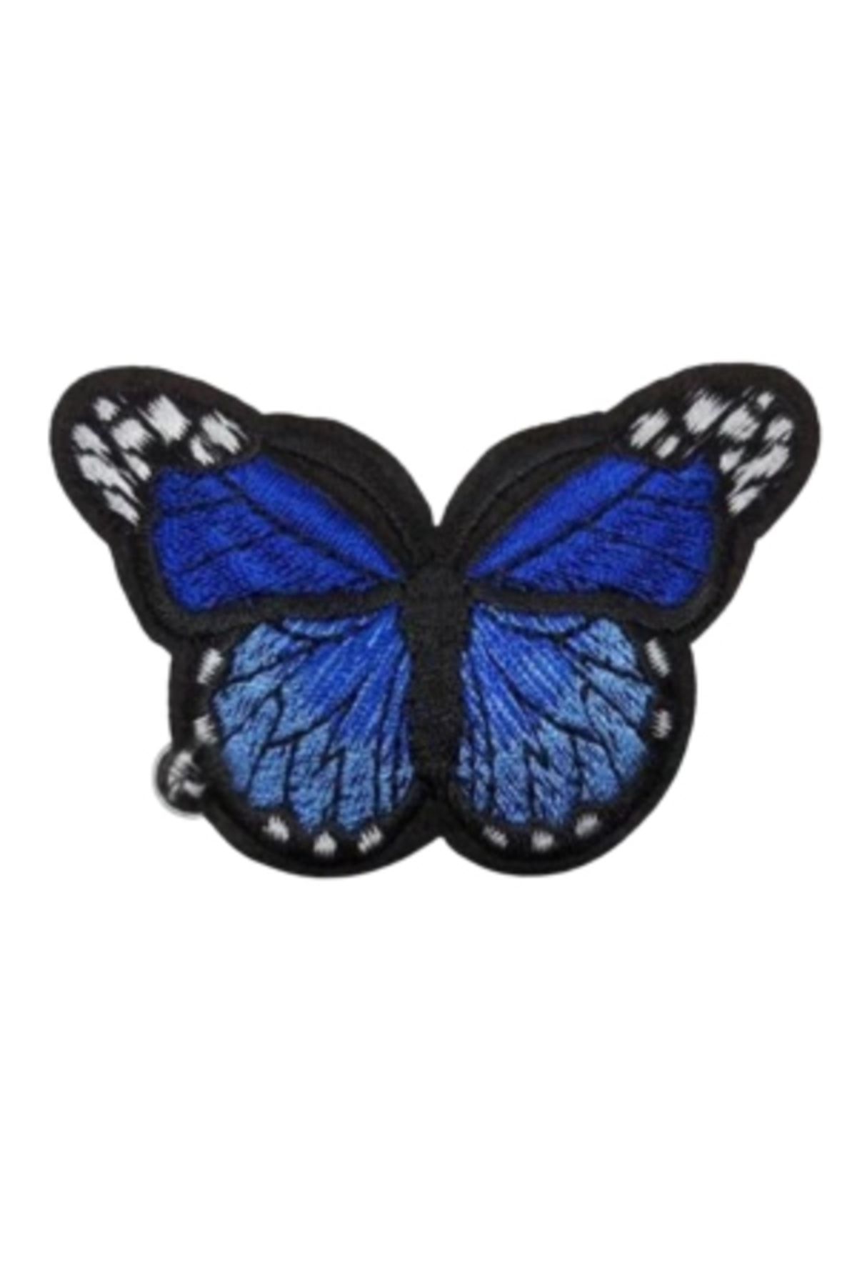 shopwave Aplike Ütü İle Yapışan Kelebek Lacivert Arma 7x5 cm