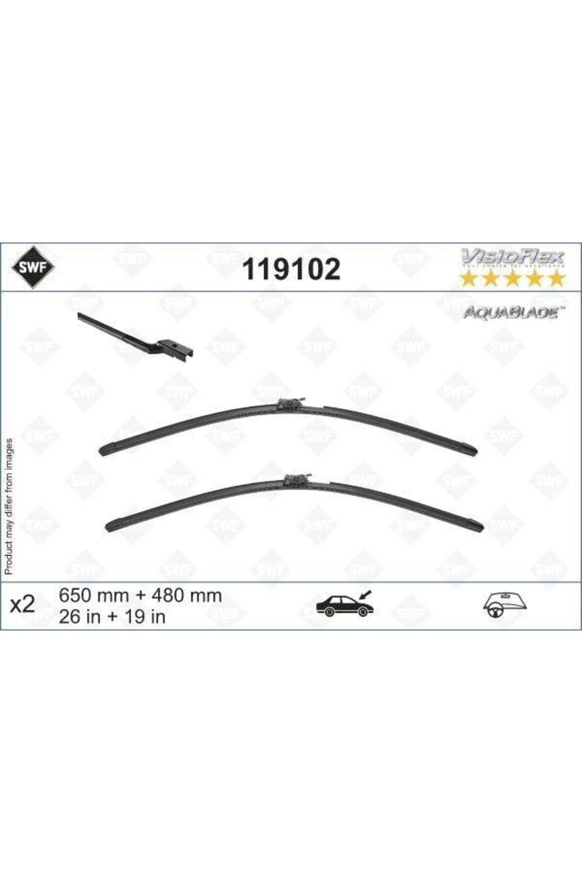 VALEO SWF AQUABLADE FLAT BLADE X2 650 480 MM VOLVO XC60 17 SWF MUZ TİPİ SİLECEK BİNEK