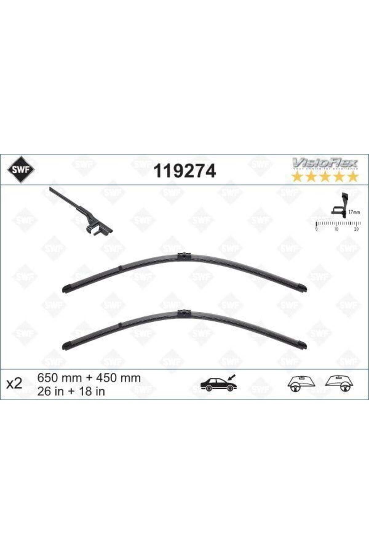 VALEO SILECEK SUPURGESI SWF RUZGARLIKLI FLAT 650mm-450mm BMW F10 F01 F07