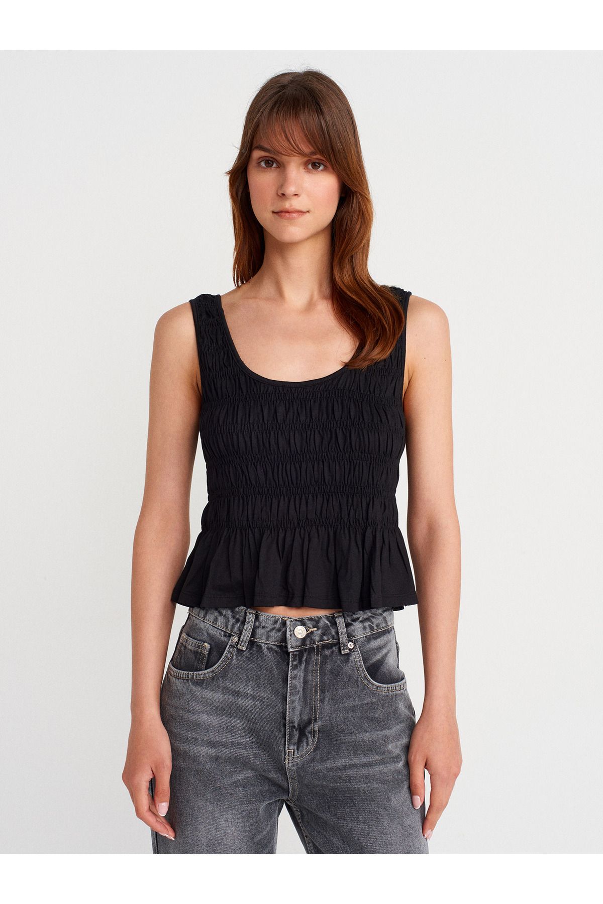 Dilvin 21083 Gipeli Kolsuz Top-Siyah