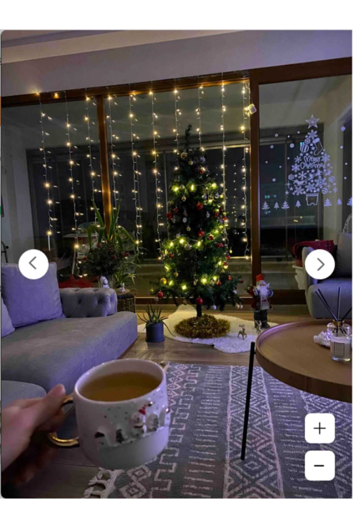 Elioure Dekorasyon Ve Yılbaşı Christmas Özel Günler Için Gün Işıklı 8 Fonksiyonlu Saçaklı 200 Led Li Perde