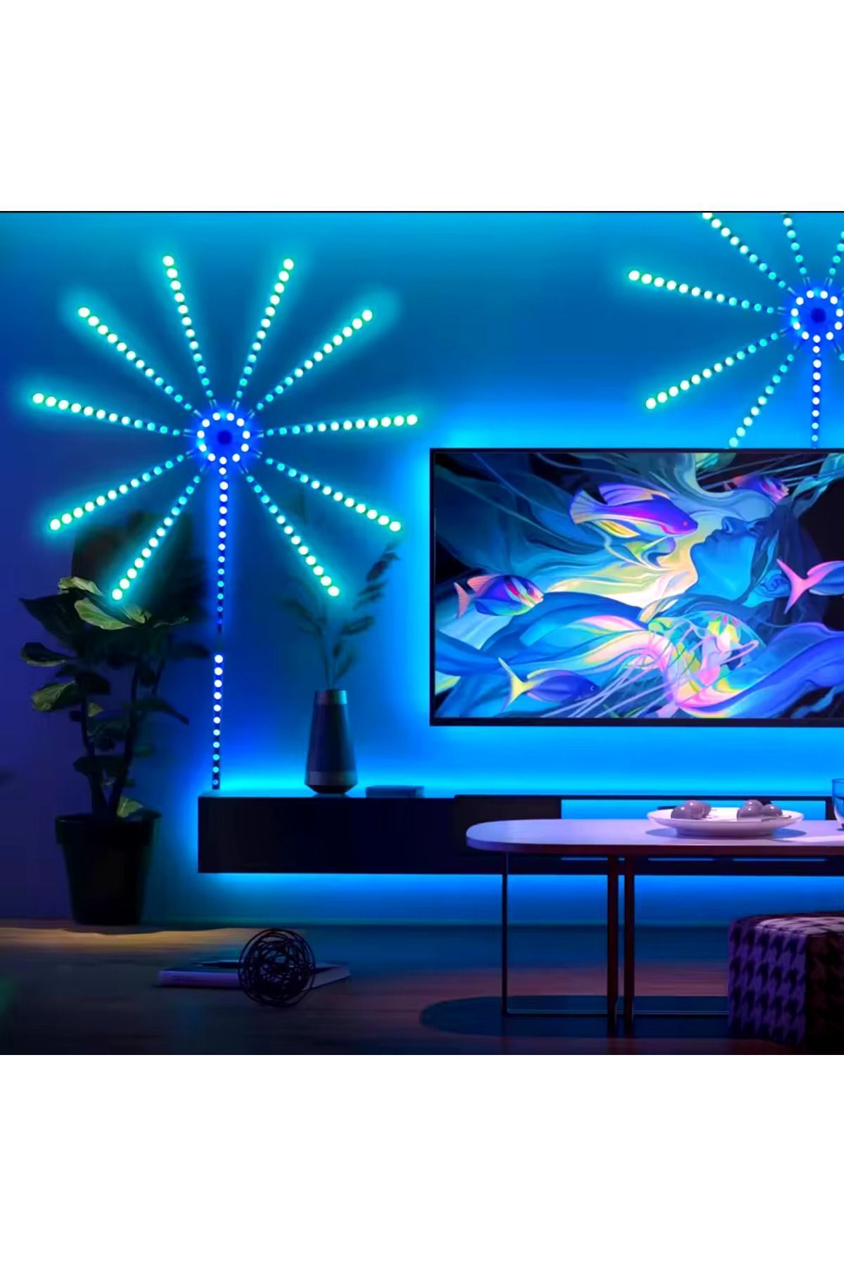 Elioure Bluetooth Işık Şeridi Ev Partisi Kumandalı Ortam Aydınlatma Yılbaşı Oda Aydınlatma Atmosfer Işığı