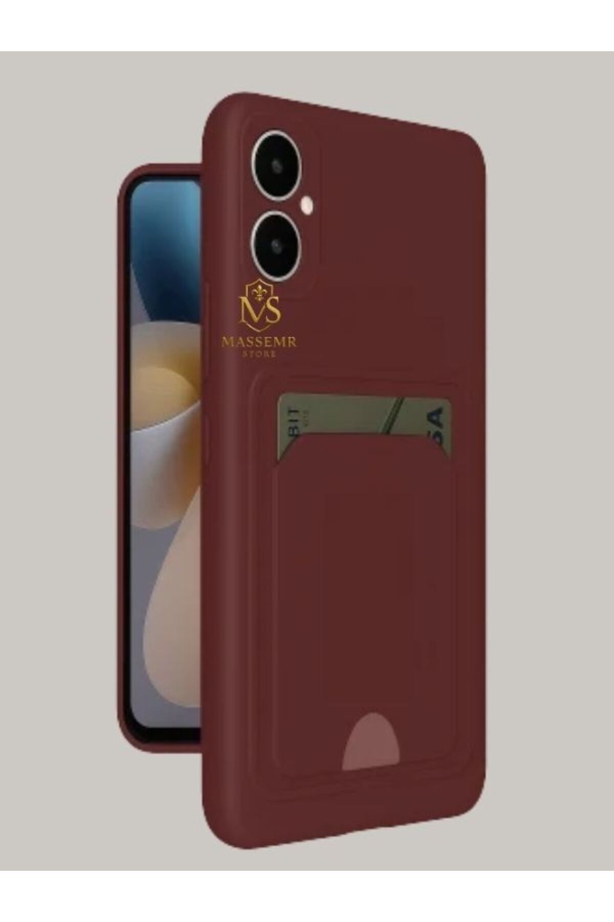 Massemr Samsung Galaxy A05 Uyumlu Kart Cepli Yumuşak Silikon Kılıf – Darbe Koruyucu Şık Tasarım