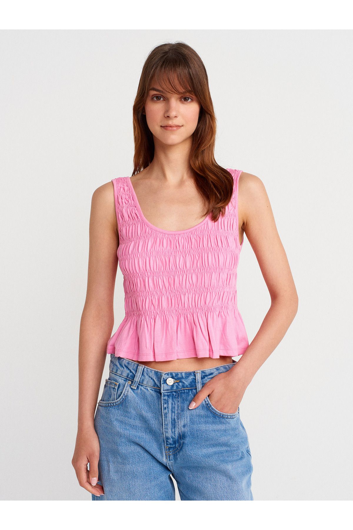 Dilvin 21083 Gipeli Kolsuz Top-Pembe