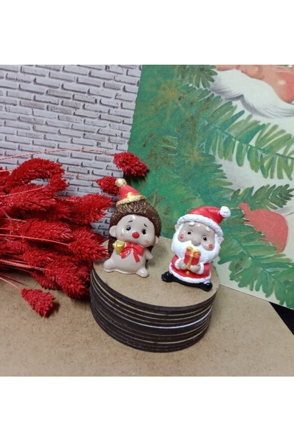 Elioure 2'li Yılbaşı Bibloları Kirpi Ve Noel Baba Biblo