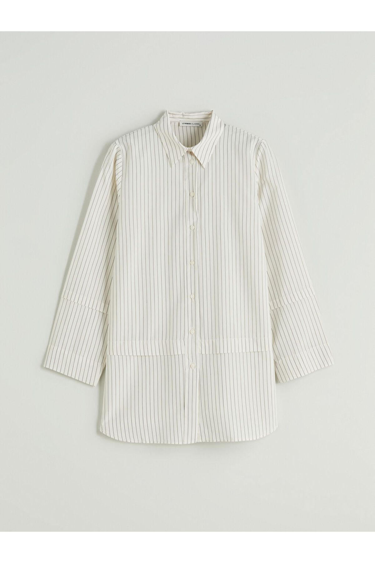 LC Waikiki Yeni Sezon Cizgili Poplin Kadin Gomlek Tunik - S5PJ62Z8