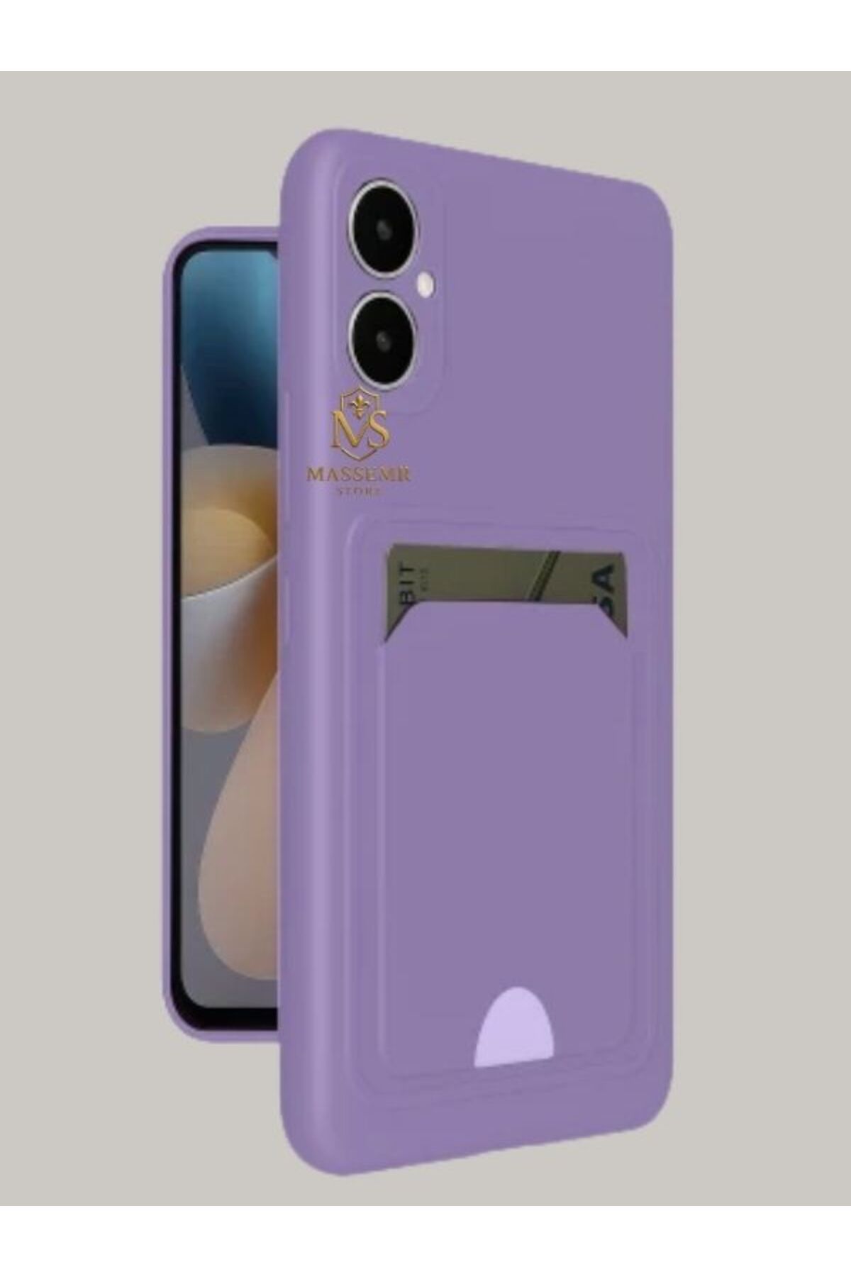 Massemr Samsung Galaxy A05 Uyumlu Kart Cepli Yumuşak Silikon Kılıf – Darbe Koruyucu Şık Tasarım