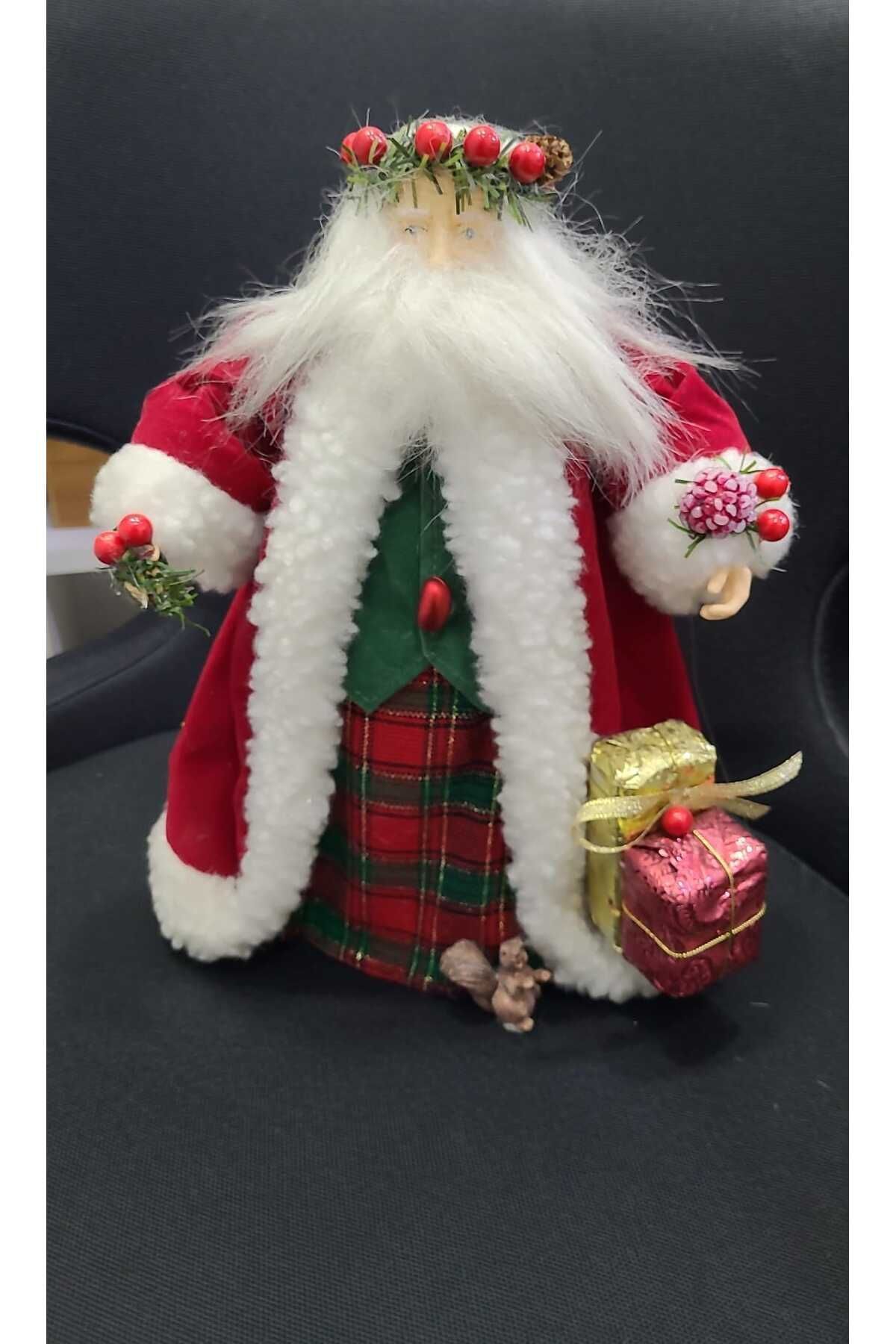 Elioure Noel Baba Misinalı Asılabilir Biblo Yılbaşı Yeni Yıl Sincap Hediye Paketleri Christmas 1 Adet