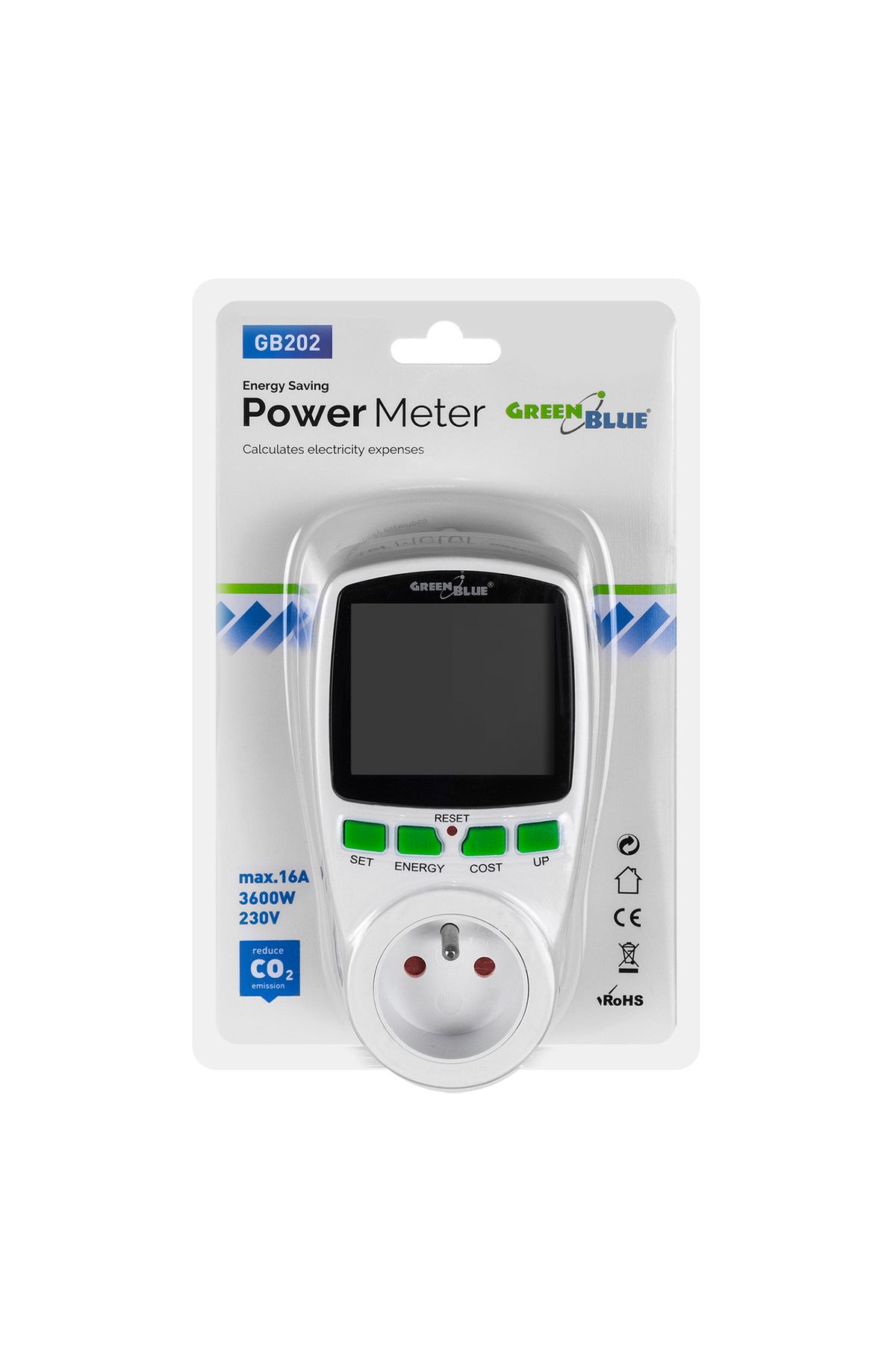 ideal STORE-Socket with Digital Display Energy Meter Wattmeter, GreenBlue GB202, white 2