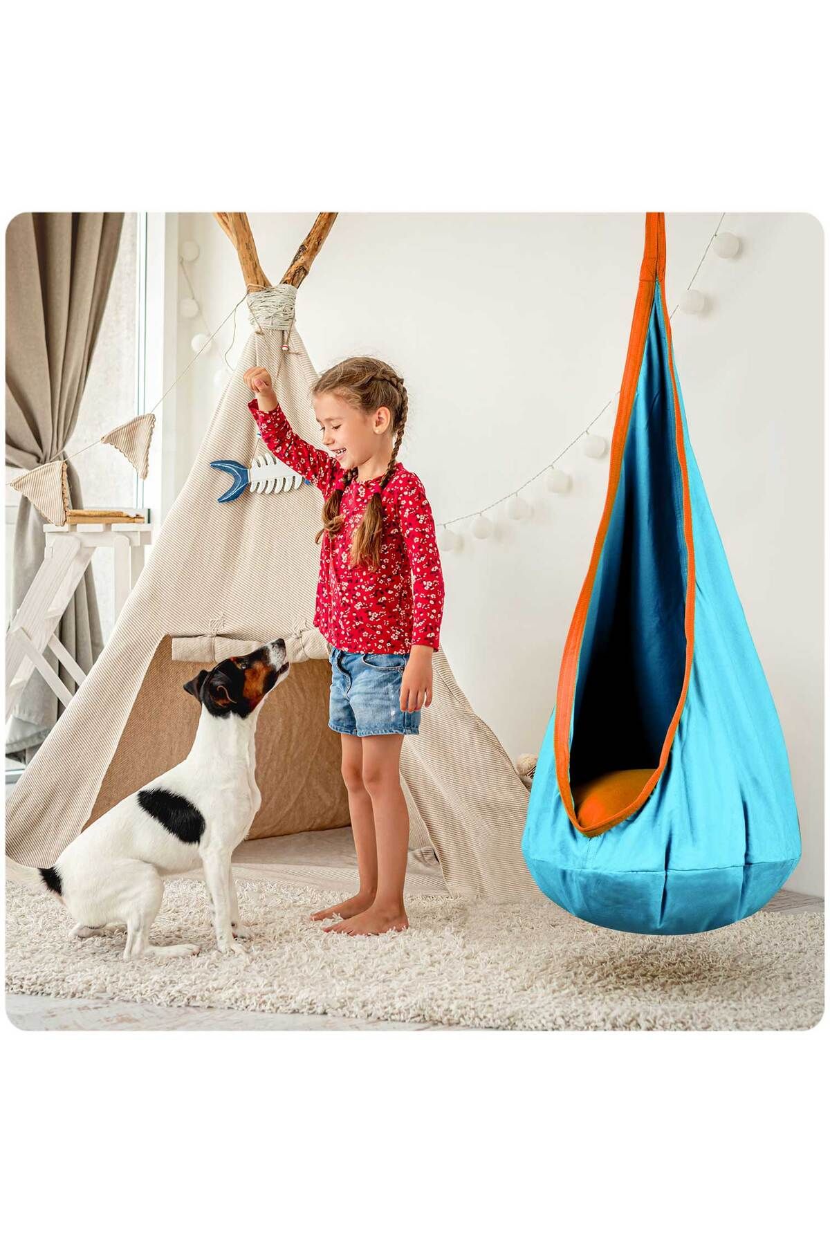 ideal STORE-Hamac copii The Raven's Nest tip cocon idealSTORE, Dimensiune 140x55 cm, Material solid, Include per 3