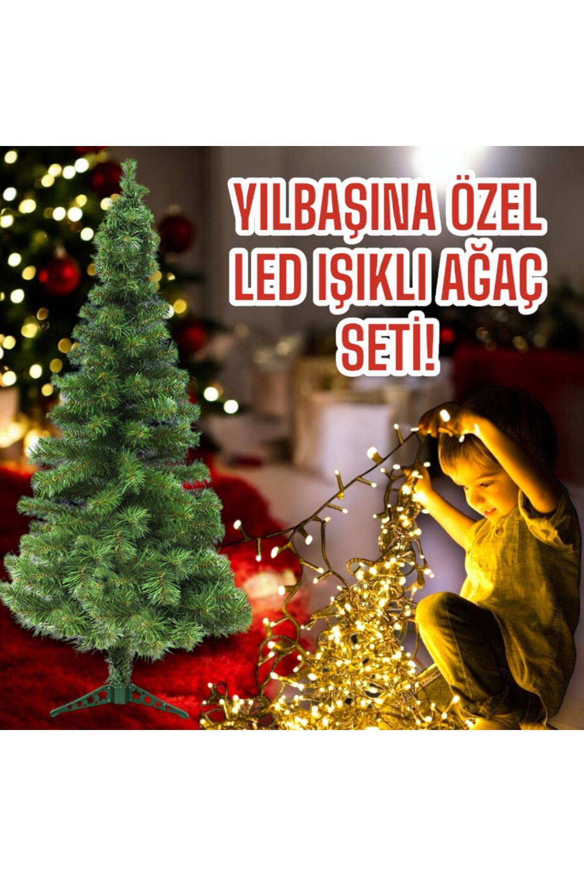 Elioure Yılbaşına Özel Set: 10 Metre Gün Işığı Şerit LED ve Ağaç Dekorasyonu