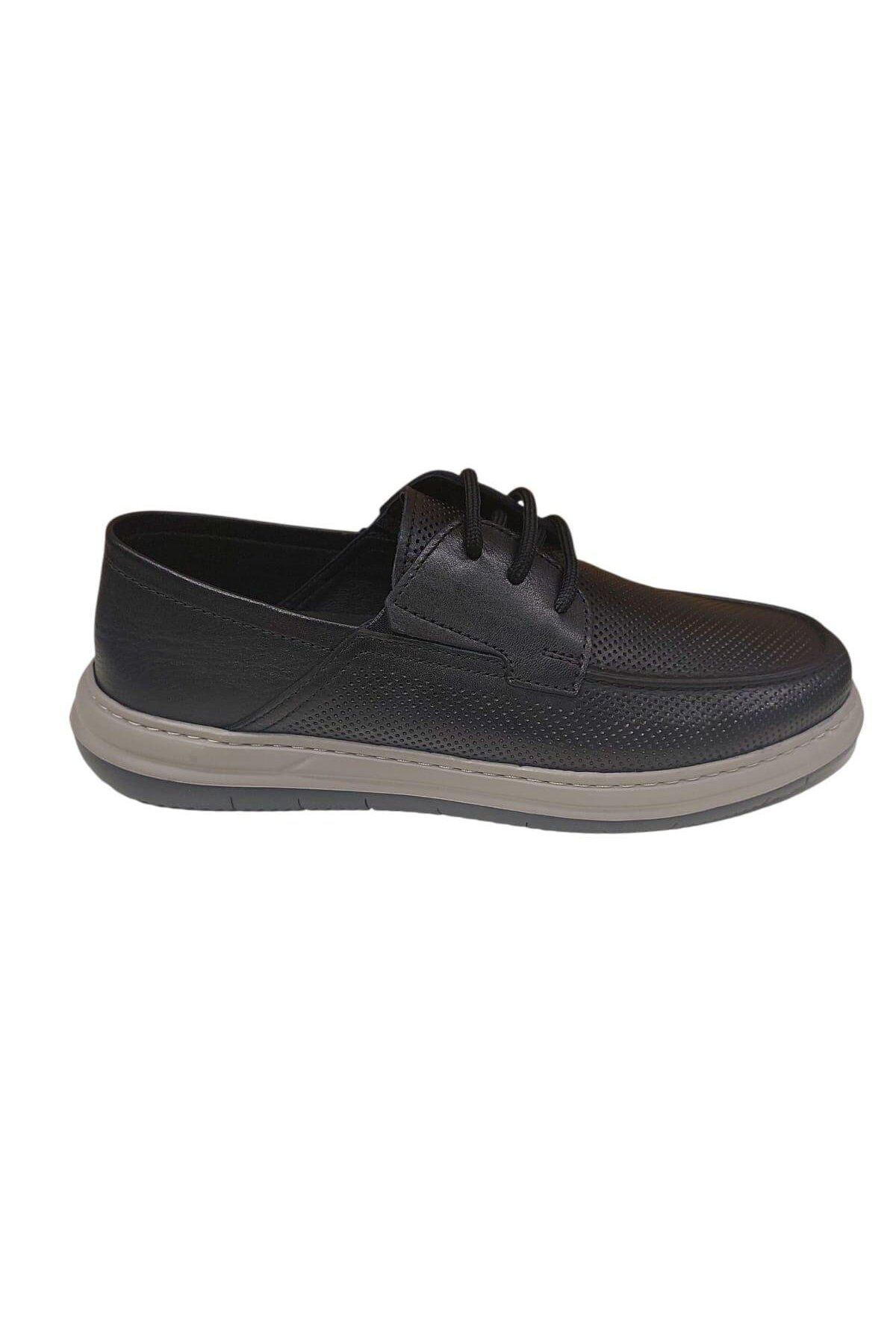 Greyder 64695 Siyah Hakiki Deri Erkek Comfort Ayakkabı