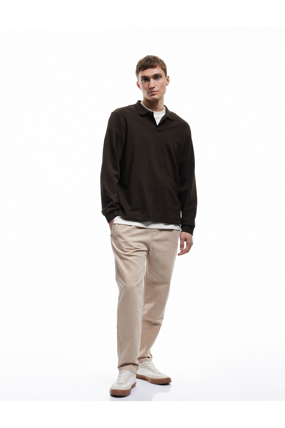 Koton Cep Detaylı Pamuklu Straight Fit Beli Bağcıklı Gabardin Pantolon