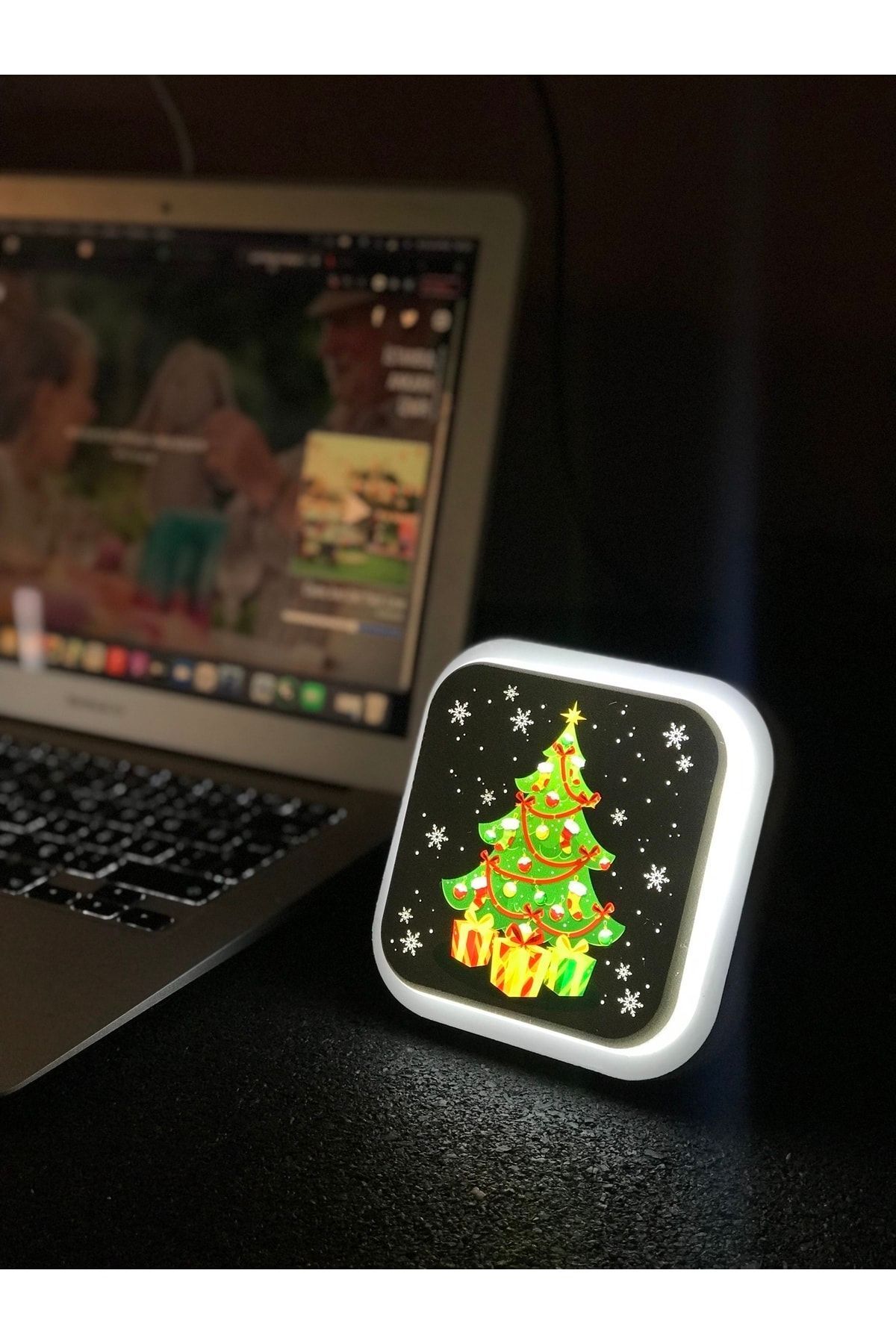 Elioure Xmas Yılbaşı Masaüstü Led Lamba/gece Lambası/usb’li Ve Uv Baskılı (leon—led Ile Neon Görünüm)
