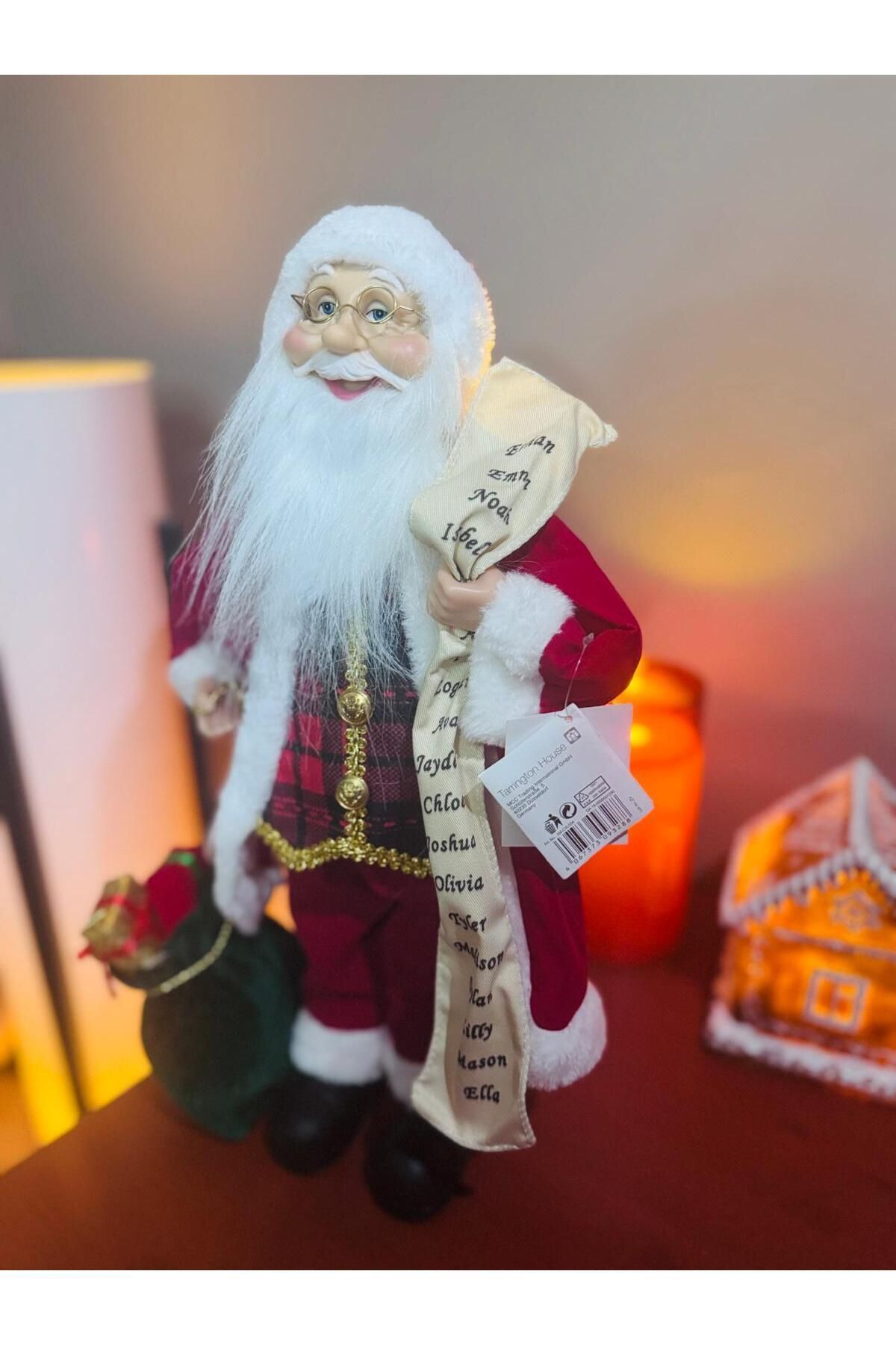 Elioure Noel Baba 45cm Hediye Listesi Ve Çuval Aksesuarıyla Yılbaşı Süsü