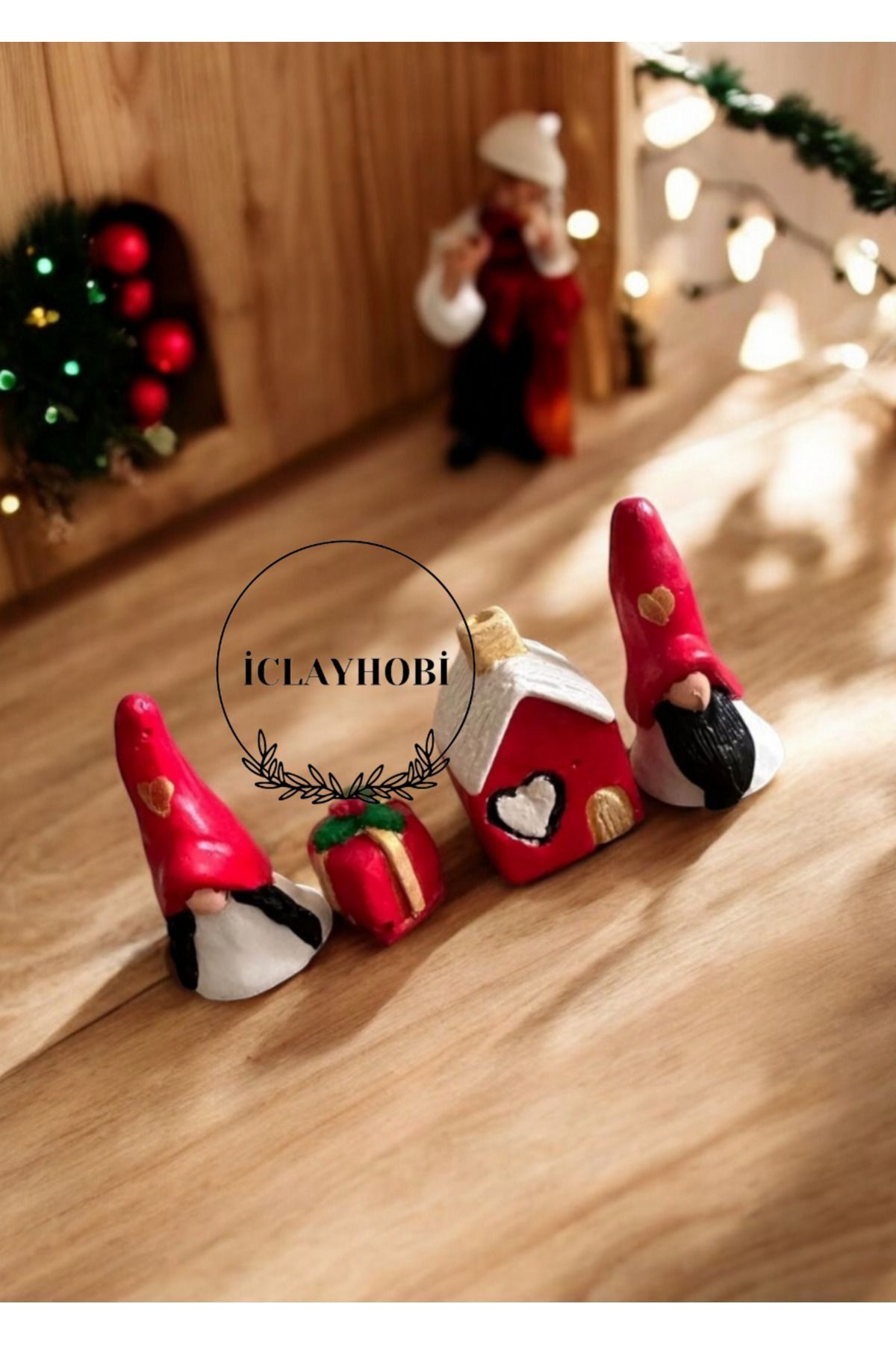 Elioure Yılbaşı Noel 4 Lü Minimal Dekor Objeler