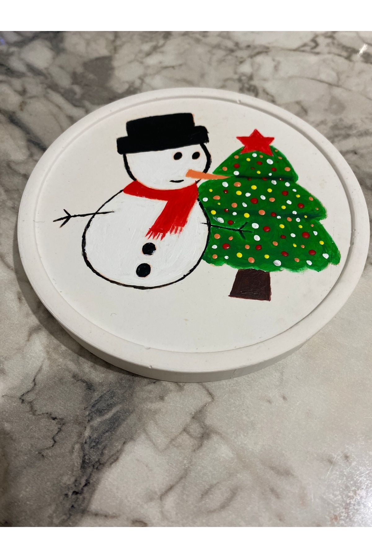 Elioure Yılbaşı Temalı Beton Takı Tabağı - Noel -