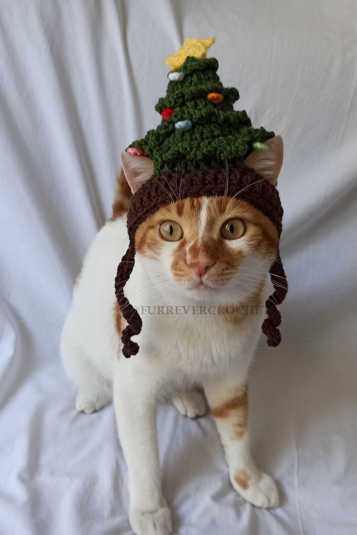 Elioure Çam Ağacı Yeni Yıl Kedi Köpek Şapkası Yılbaşı Noel Örgü Bere Pet Aksesuarları
