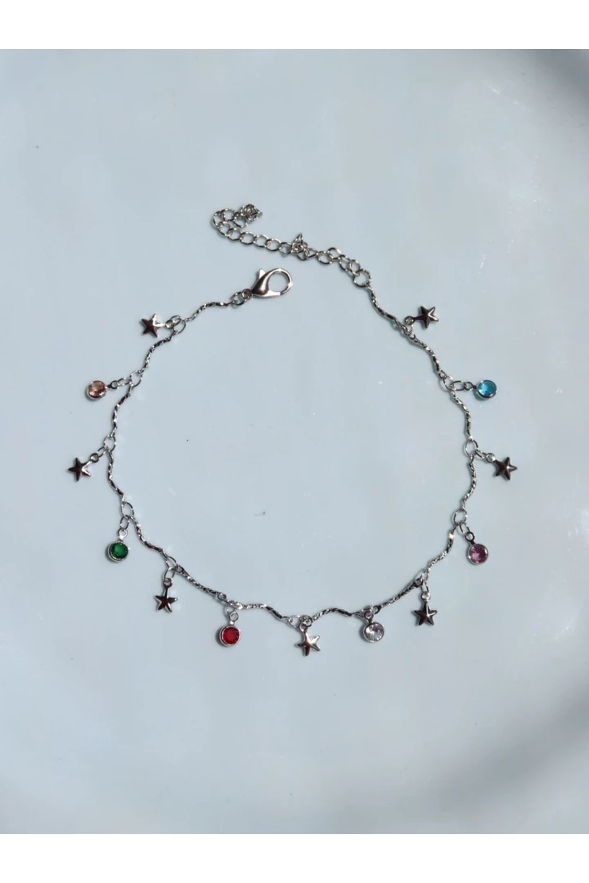 Reorah Collection Colorful Star Shine Halhal Gümüş Kaplama
