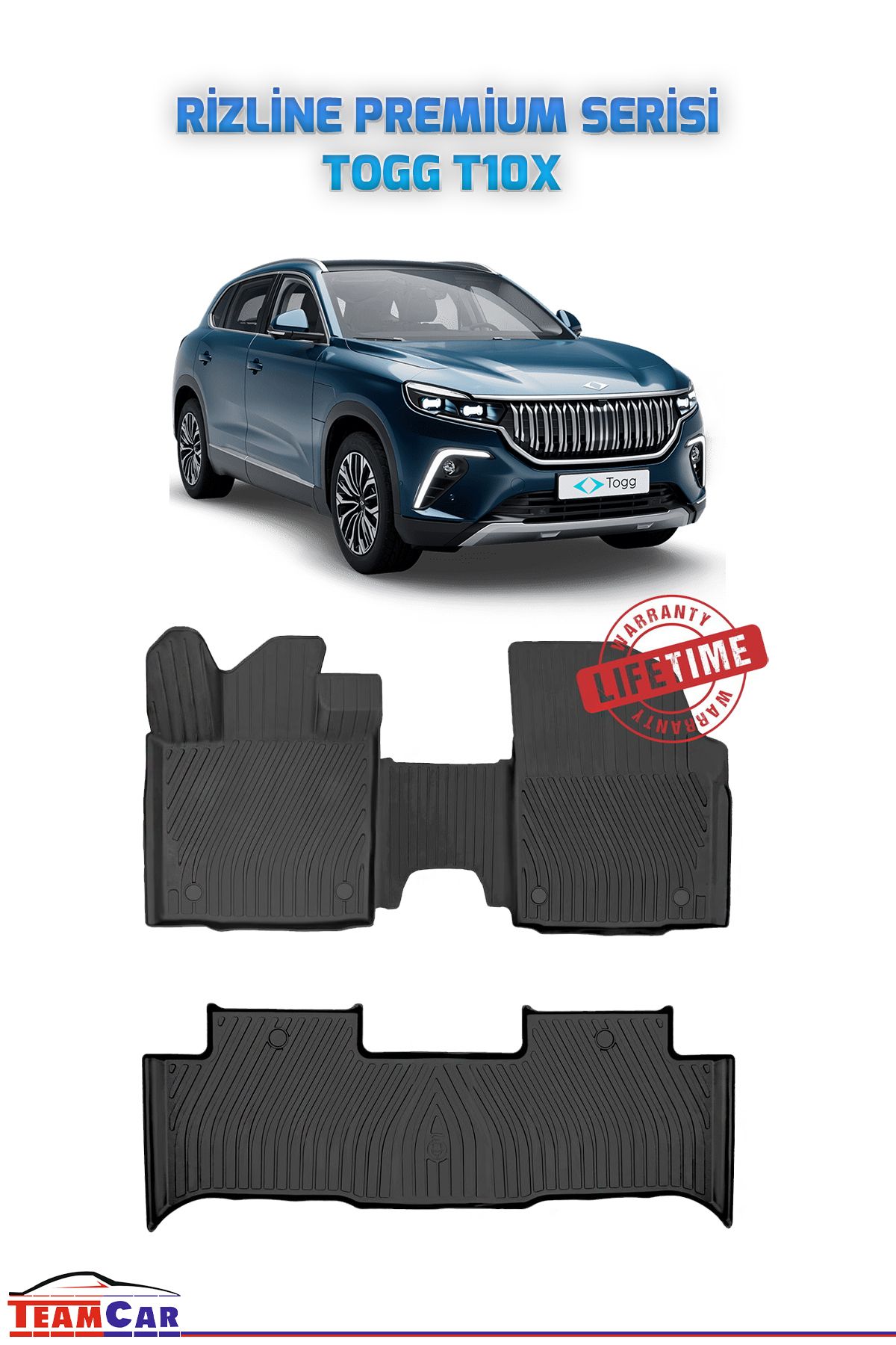 TEAMCAR Togg T10X 2023 Sonrası Uyumlu Premium Serisi Havuzlu Paspas