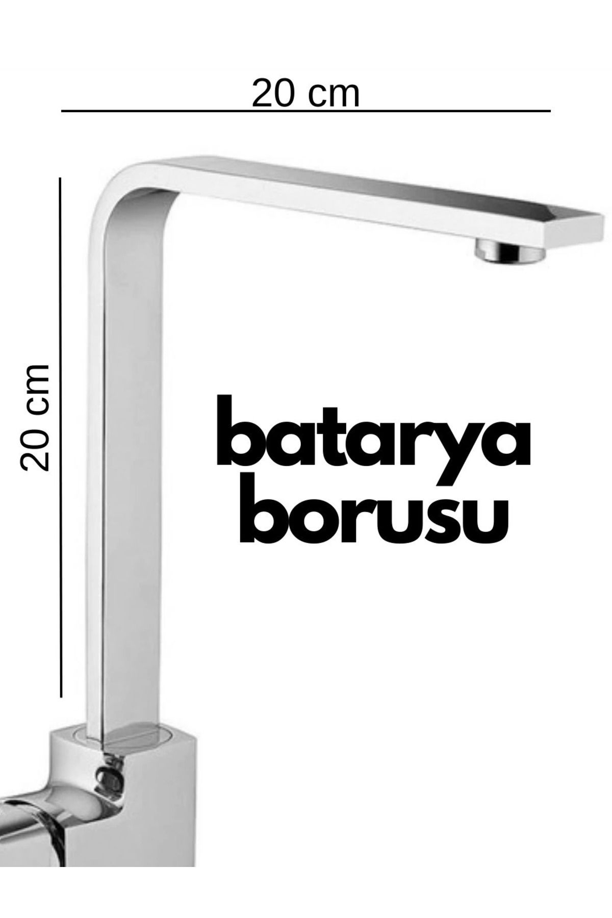 Modafiks Krom Mutfak Evye Batarya İçin Köşeli Su Borusu Paslanmaz Ve Eca Uyumlu 20x20
