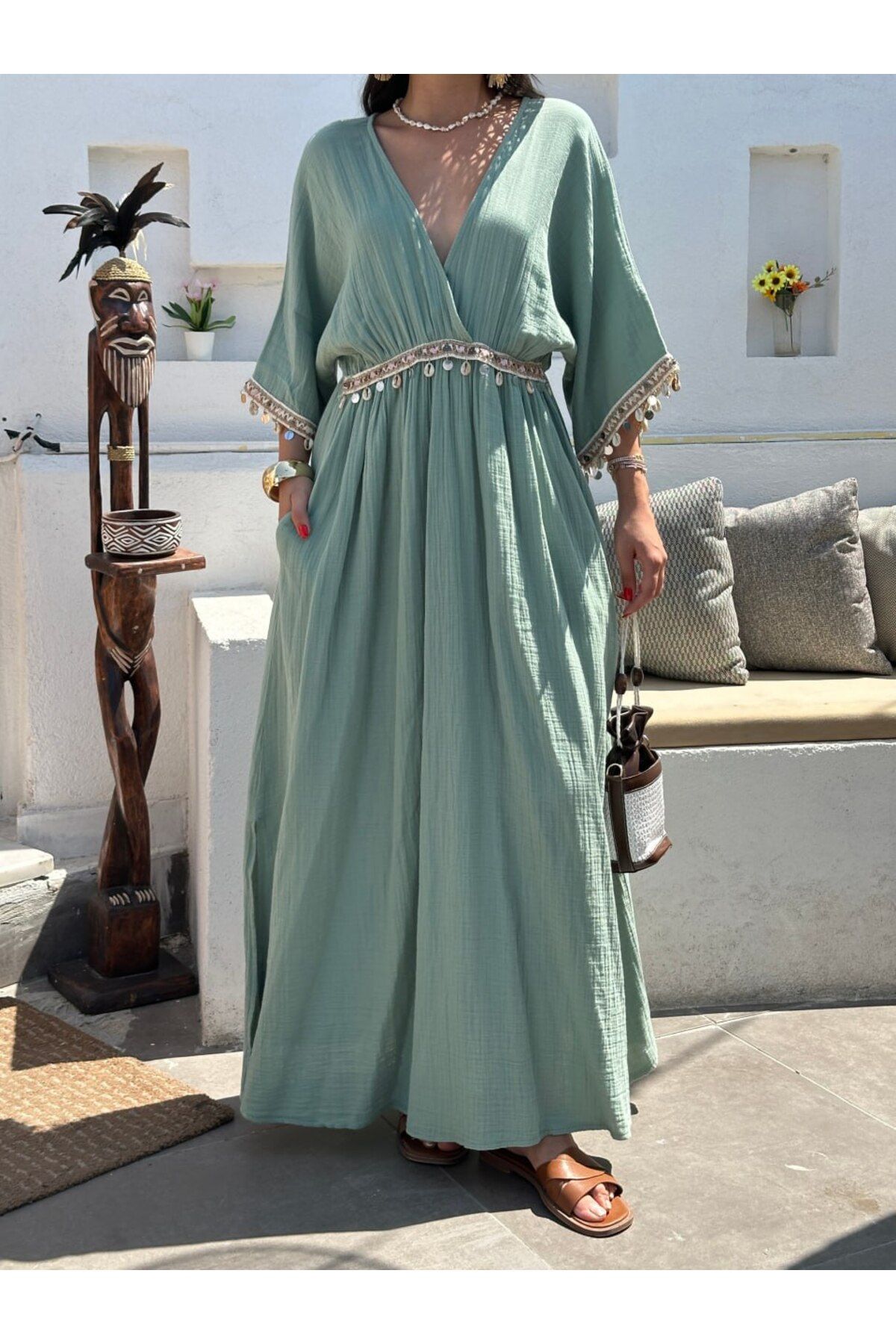 AsprinFashion ANVELOP YAKA PULLU ELBİSE