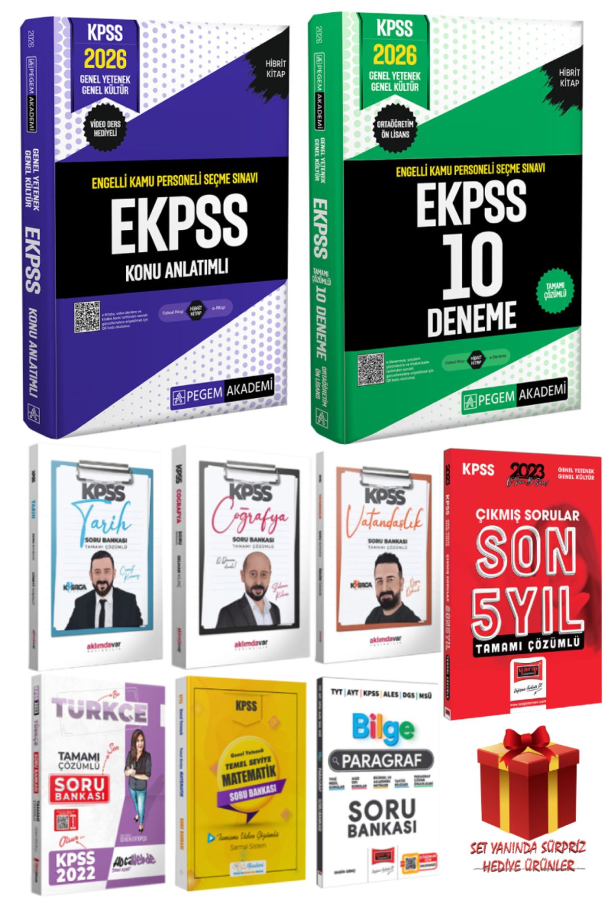 Pegem Akademi Yayıncılık 2026 Pegem EKPSS Konu Anlatım+EKPSS 10 Deneme+GYGK Soru Bankası Seti+GYGK Çıkmış Sorular