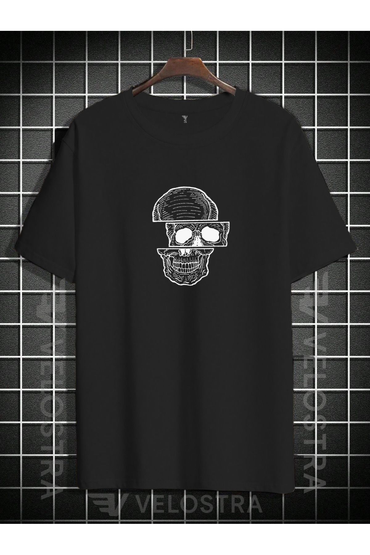 Velostra Unisex Kuru Kafa Baskılı Oversize T-shirt
