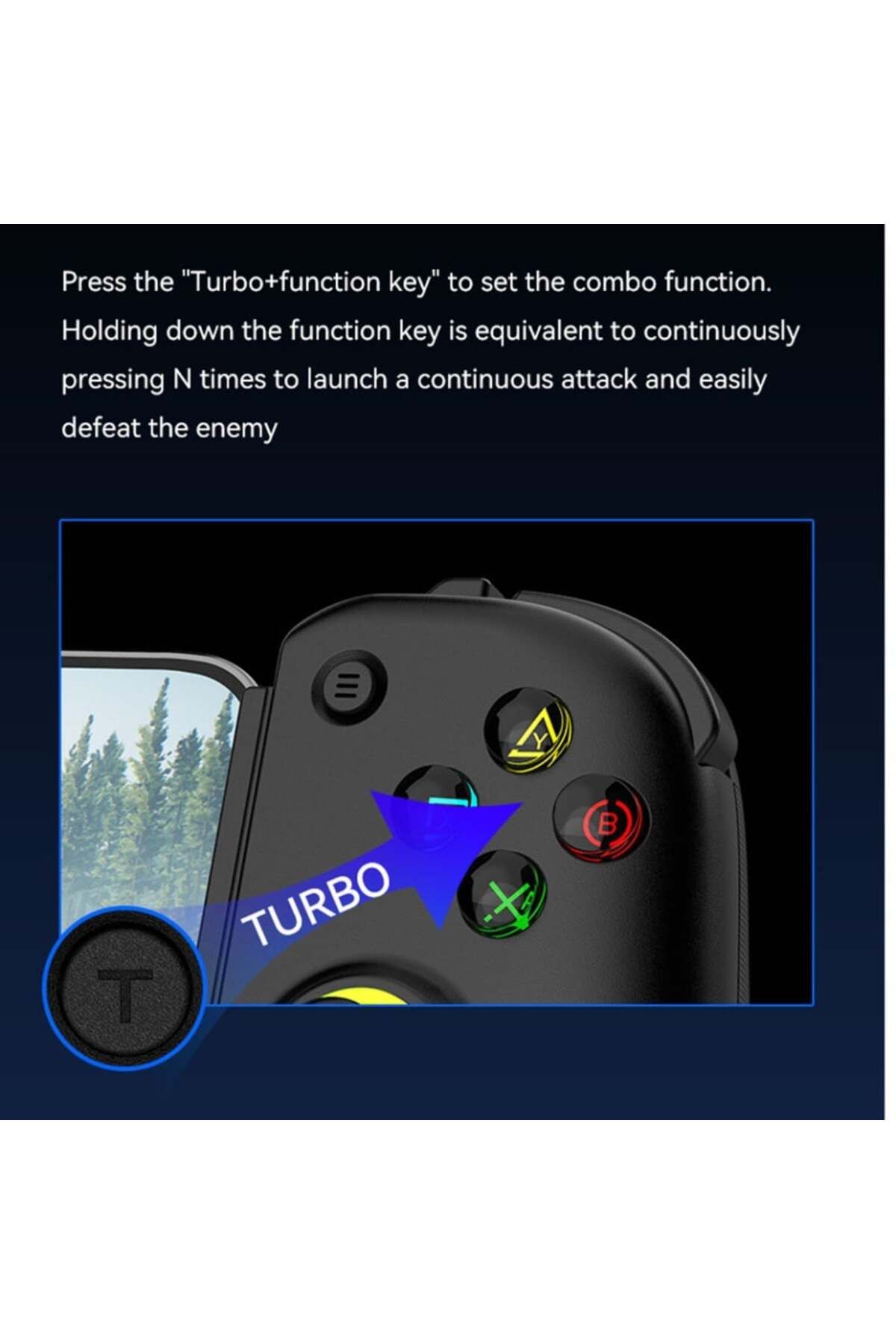SKYDDAR INNOVATION-Wireless Gamepad BSP-D8 Pro, Compatible Android, iOS, PS4, set with sticker, Black 6