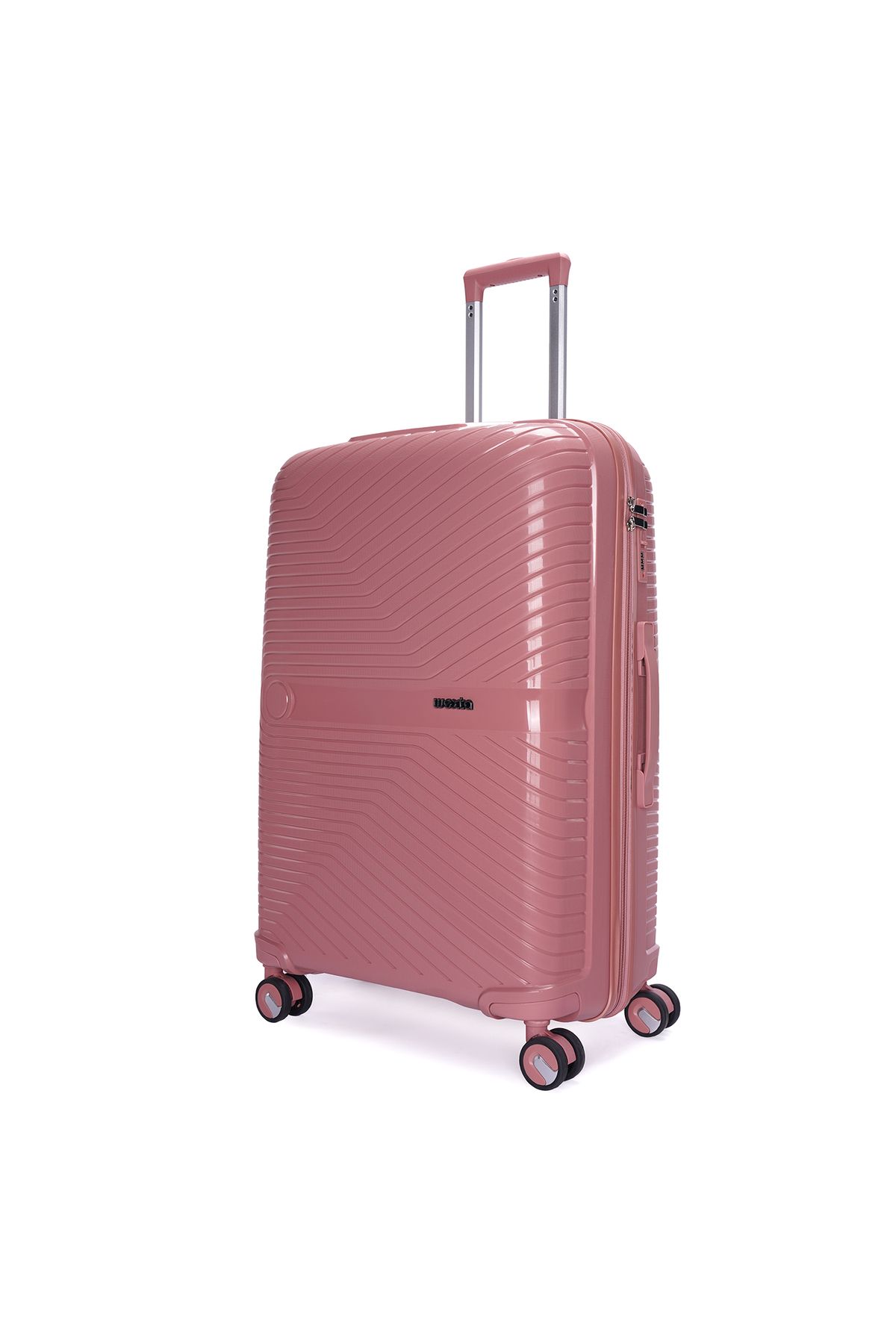 Wexta Pp710 Pembe - Polipropılen Valiz - Kırılmaz - Sessiz Teker - Pp Valiz - Tsa Kilit