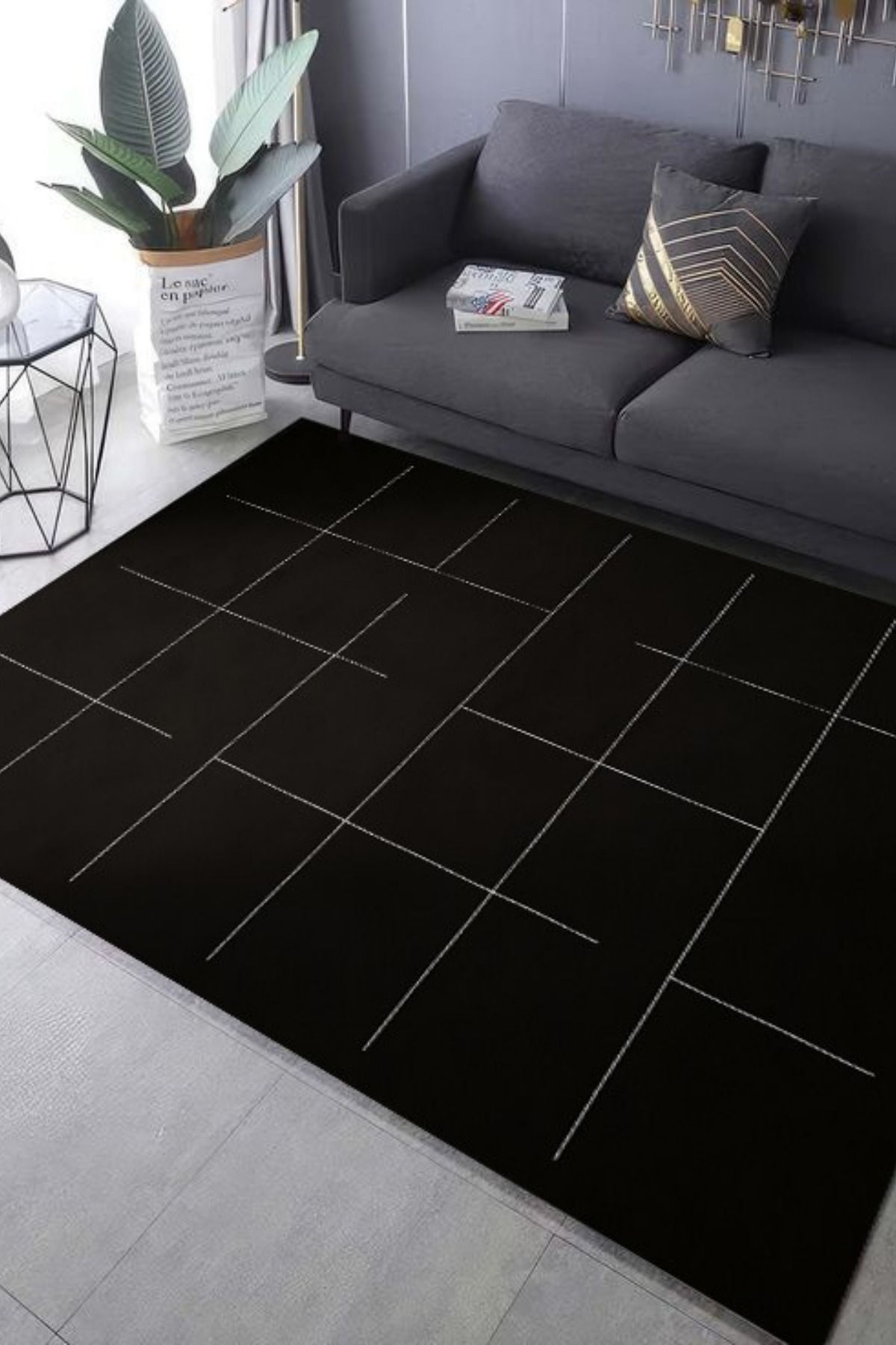 DERAS HOME Dijital Baskı Yıkanabilir Kaymaz Taban Salon Halısı Yolluk