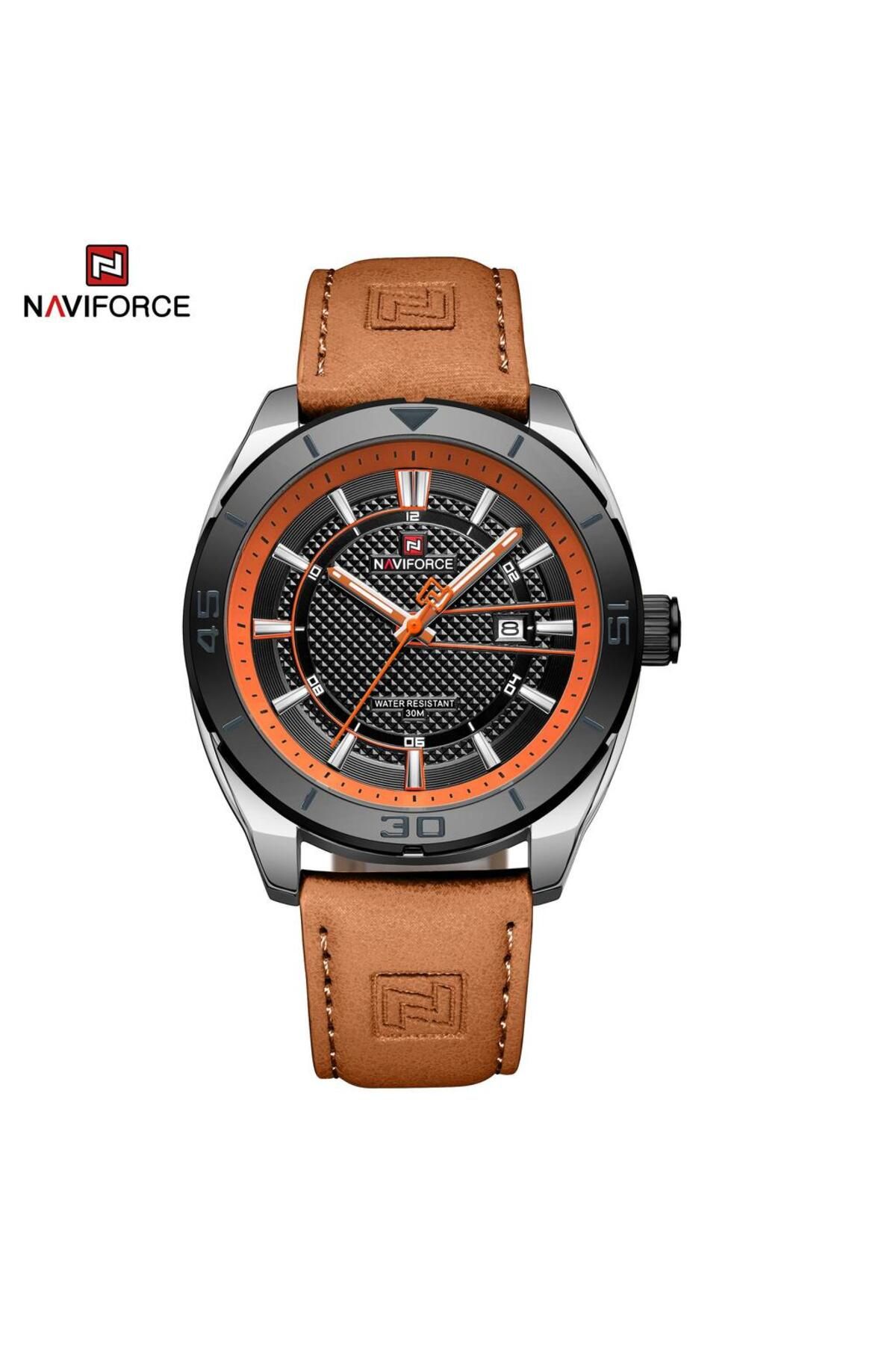 Naviforce Deri Kayışlı Erkek Kol Saati Nfcds03 Kahverengi