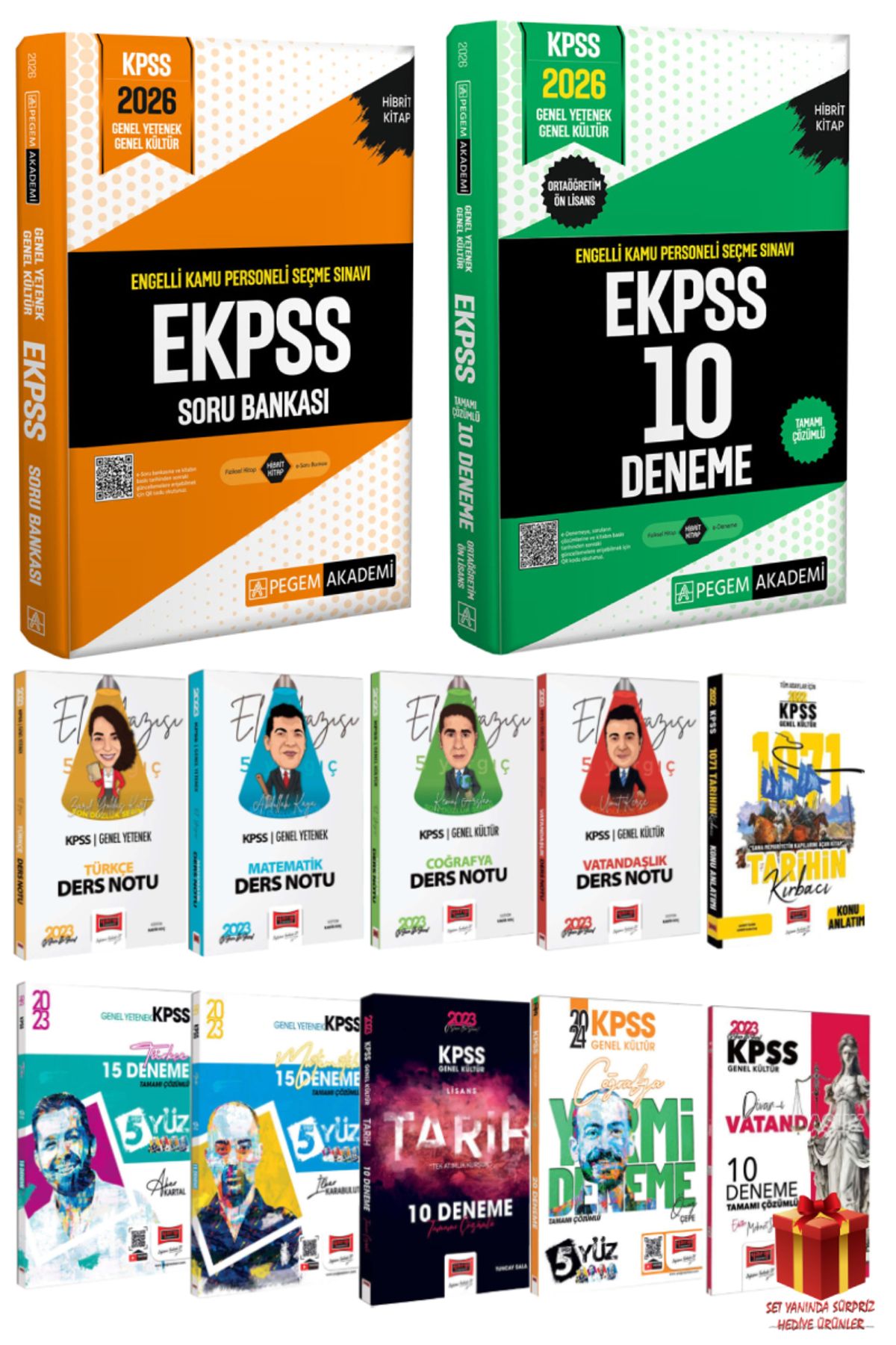 Pegem Akademi Yayıncılık 2026 Pegem EKPSS Soru Bankası+EKPSS 10 Deneme+Yargı GYGK Ders Notu Seti+GYGK Deneme Seti