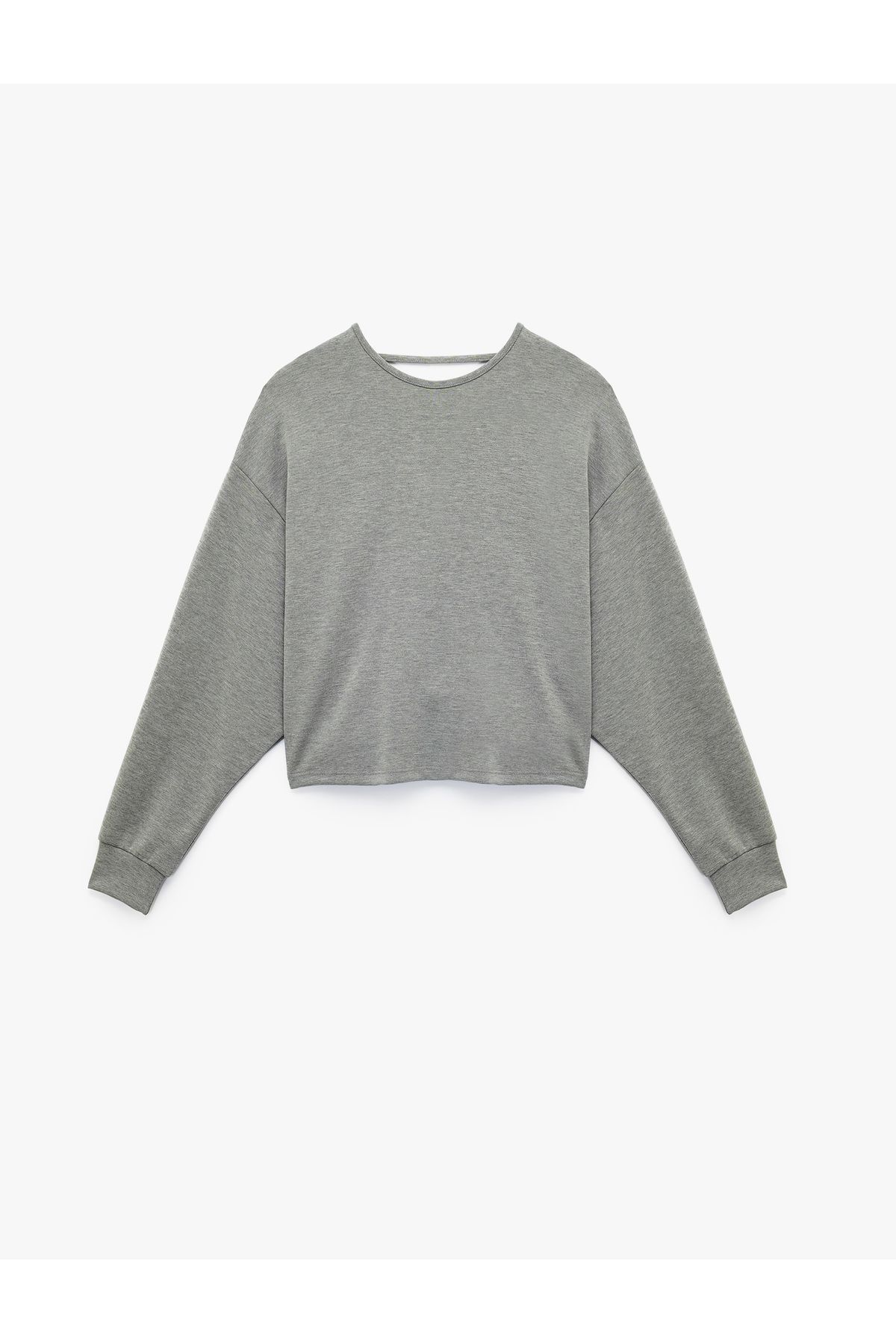 Koton Modal Kumaş Kayık Yaka Uzun Kollu Arkası Pencere Detaylı Sweatshirt
