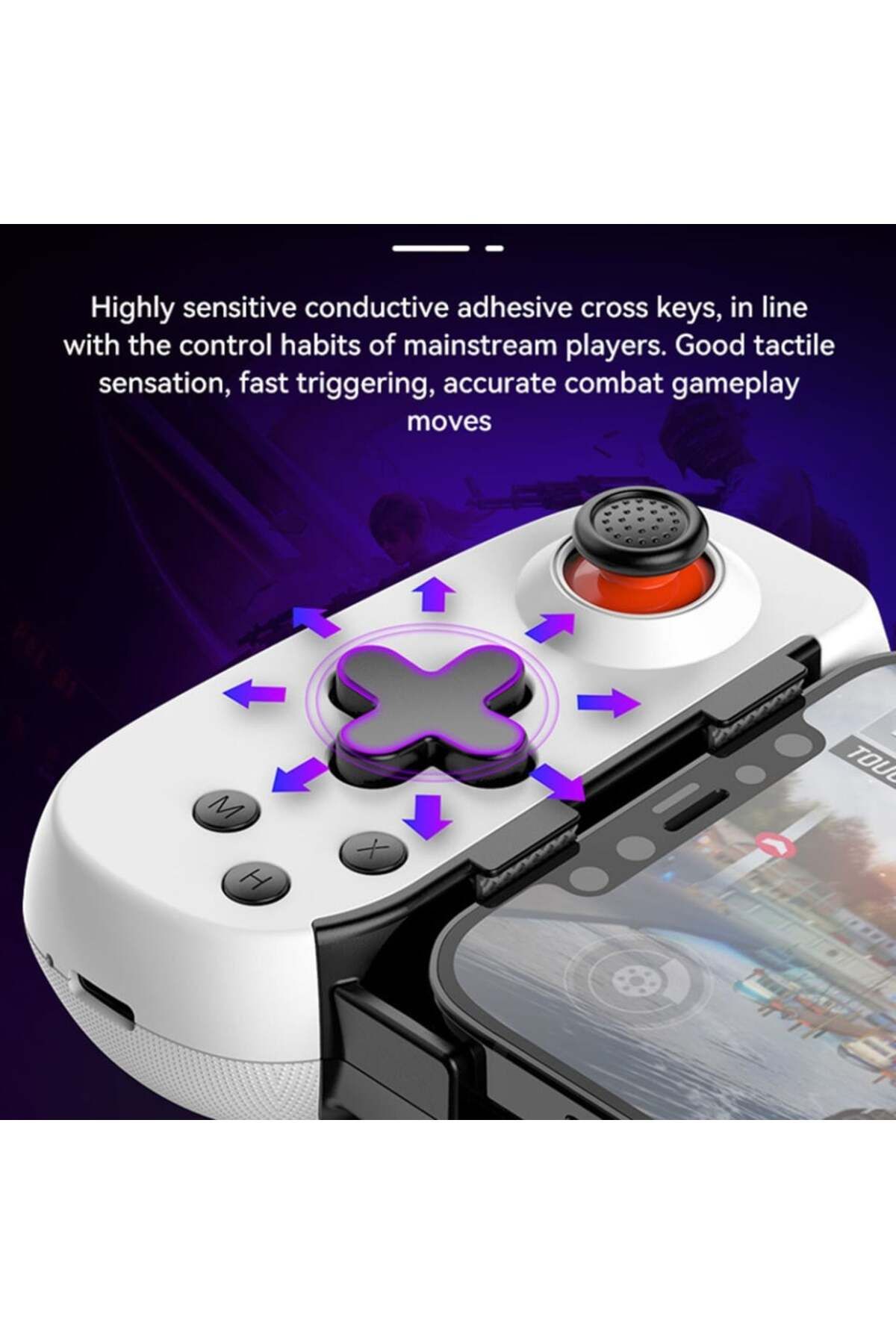 SKYDDAR INNOVATION-Controler wireless multiplatformă D6 DP, iOS/Android/PC/PS4/Switch, set de stickere, negru 3