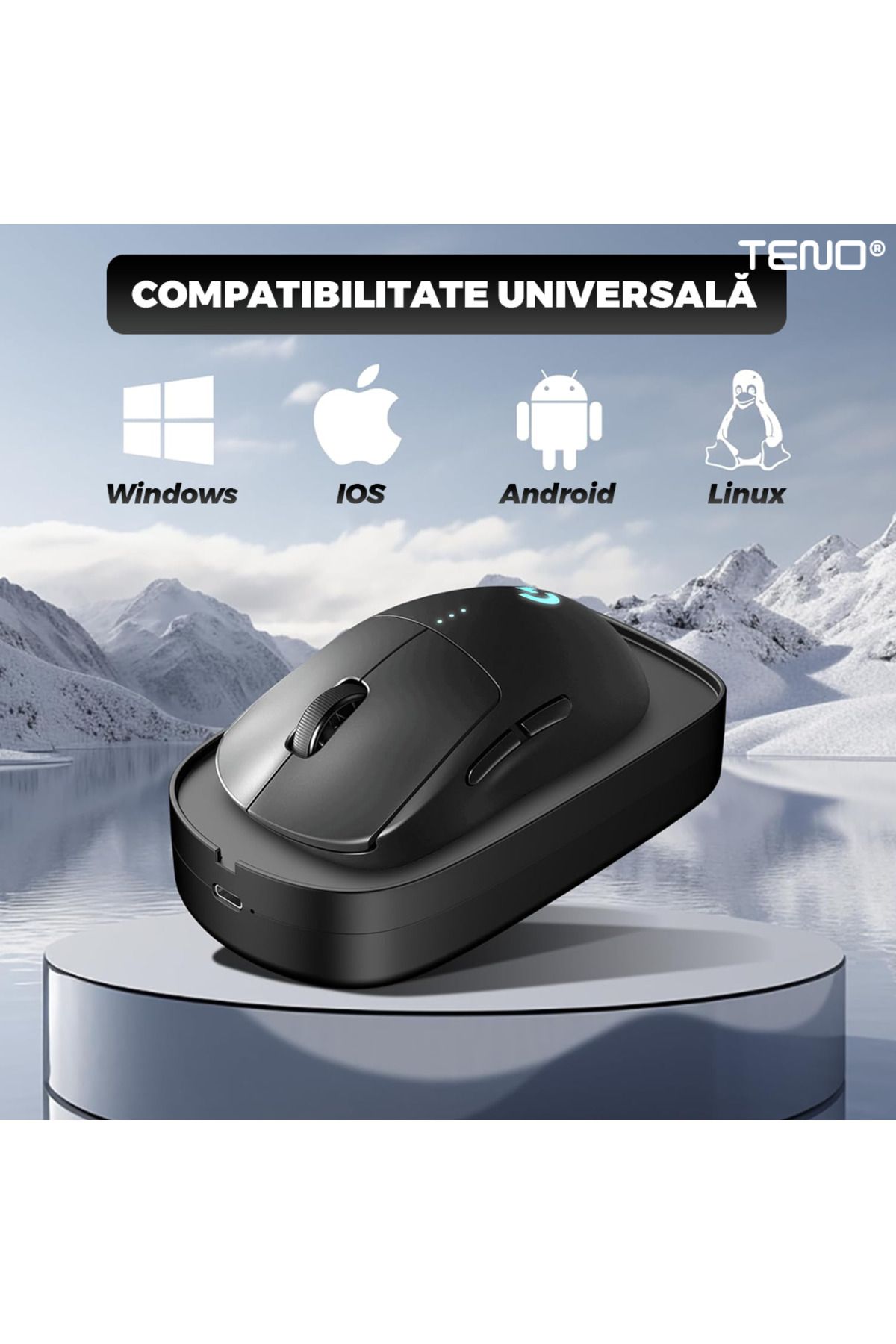 Teno-Teno® Mouse Jiggler for Mouse Movement Simulation, undetectable, ON/OFF switch, black 3