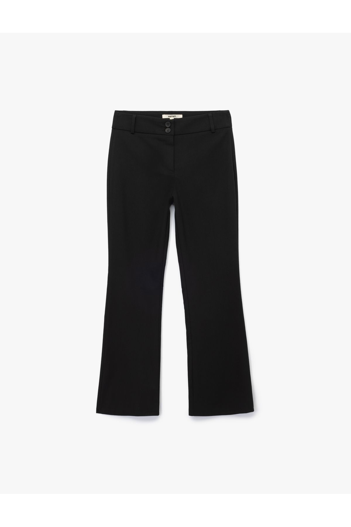 Koton Slim Fit Düğmeli İspanyol Paça Kumaş Pantolon