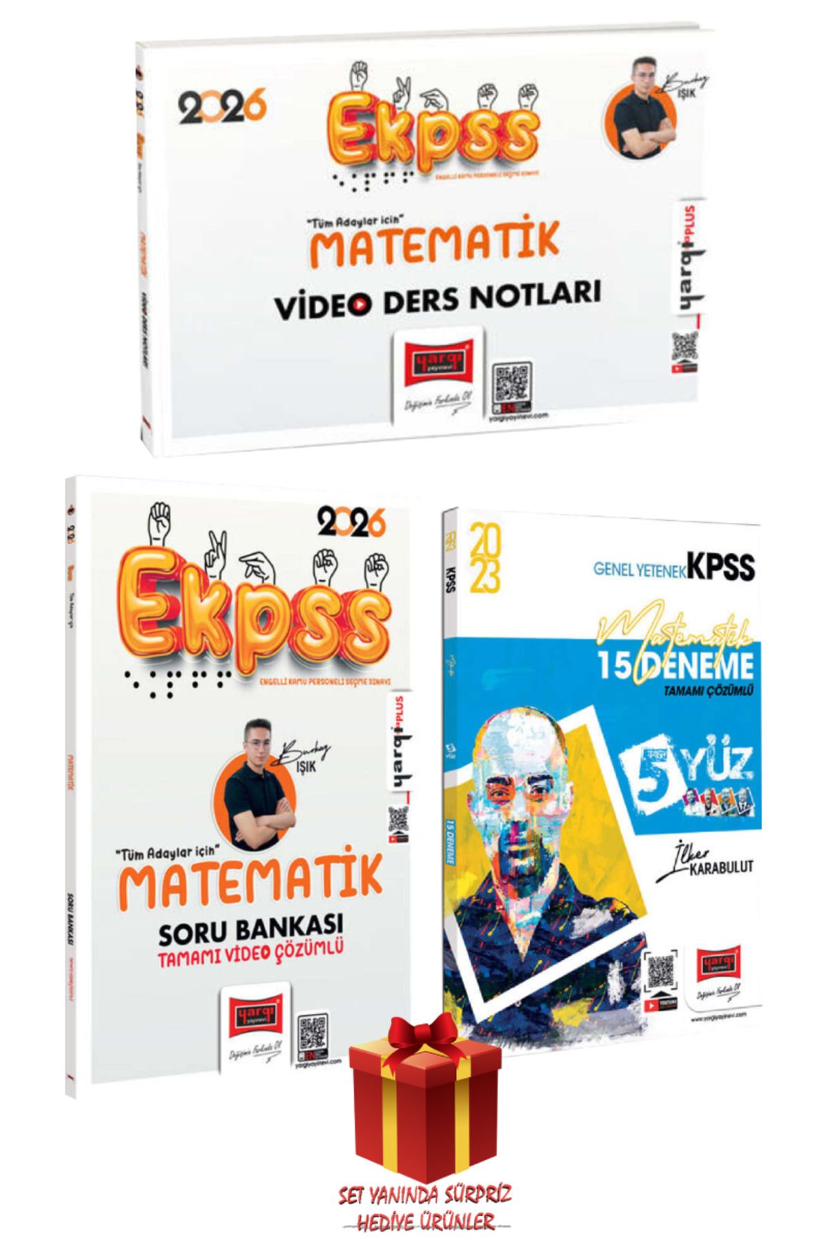 Yargı Yayınları Burkay Işık 2026 EKPSS Matematik Video Ders Notları+ Soru Bankası+ 15 Deneme+ Hediye